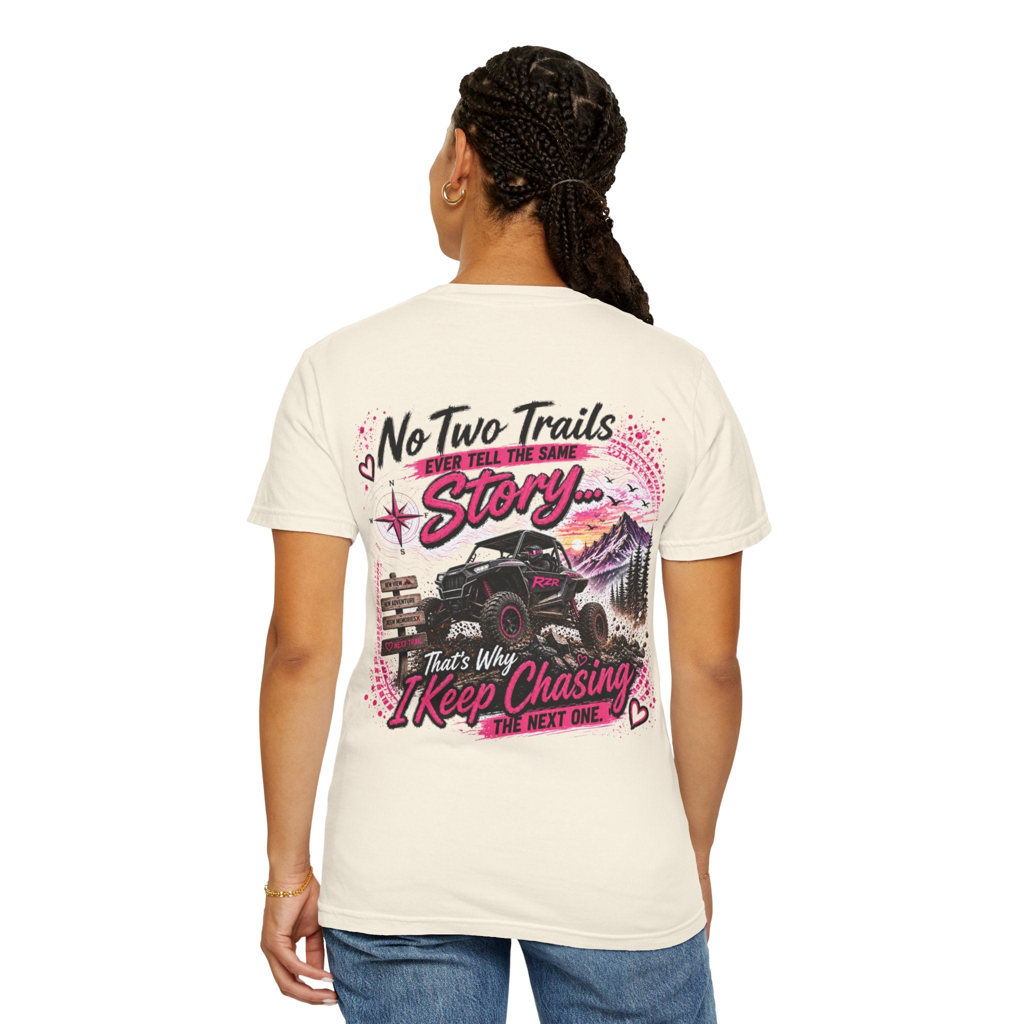 Off-Road Adventure T-Shirt — "No Two Trails Ever Tell the Same Story" Graphic Tee