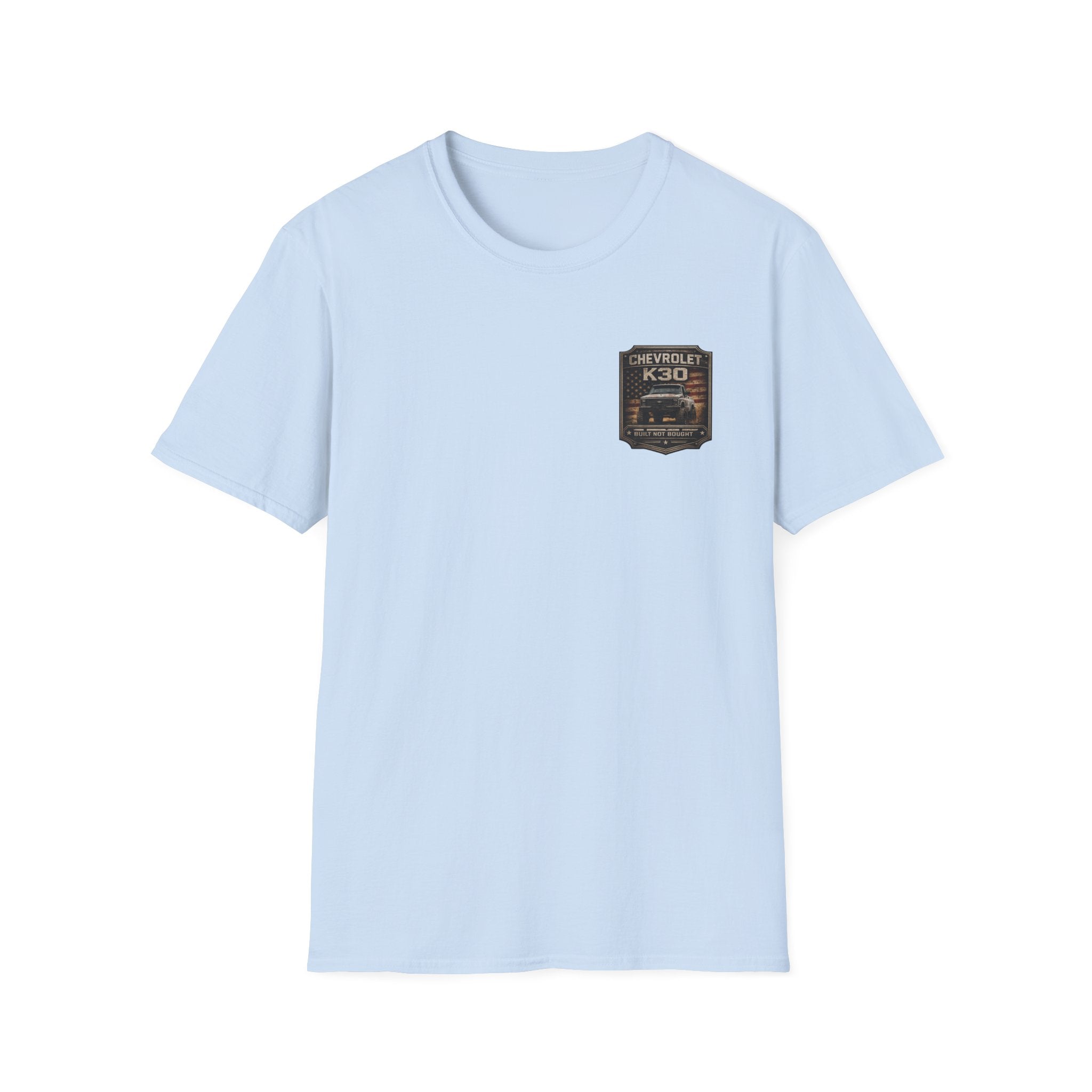Chevy Fuel - Chevrolet K30 Vintage Badge T-Shirt — Classic Truck Emblem Pocket Tee