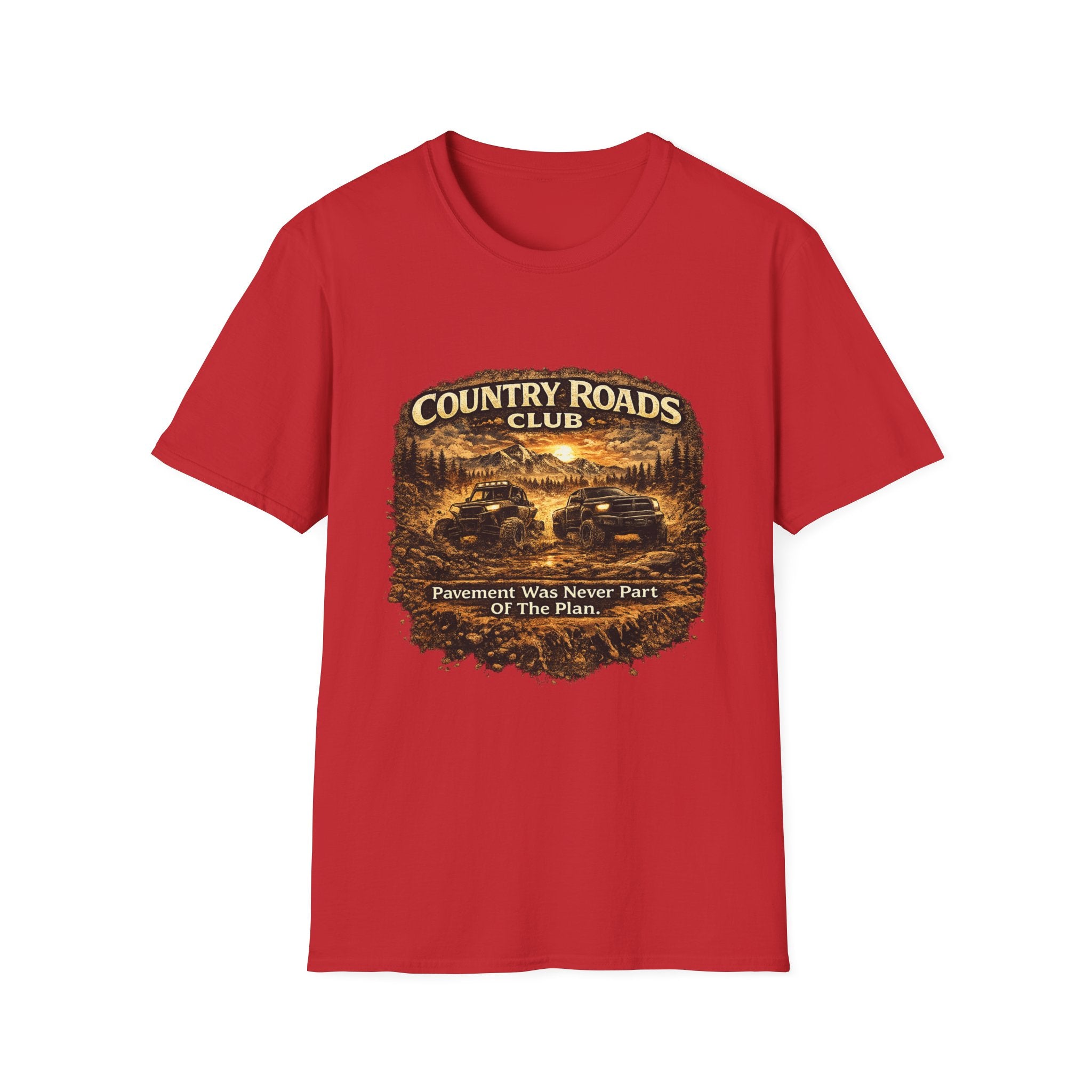 Country Roads Club T-Shirt — Vintage Off-Road Truck Scenic Tee
