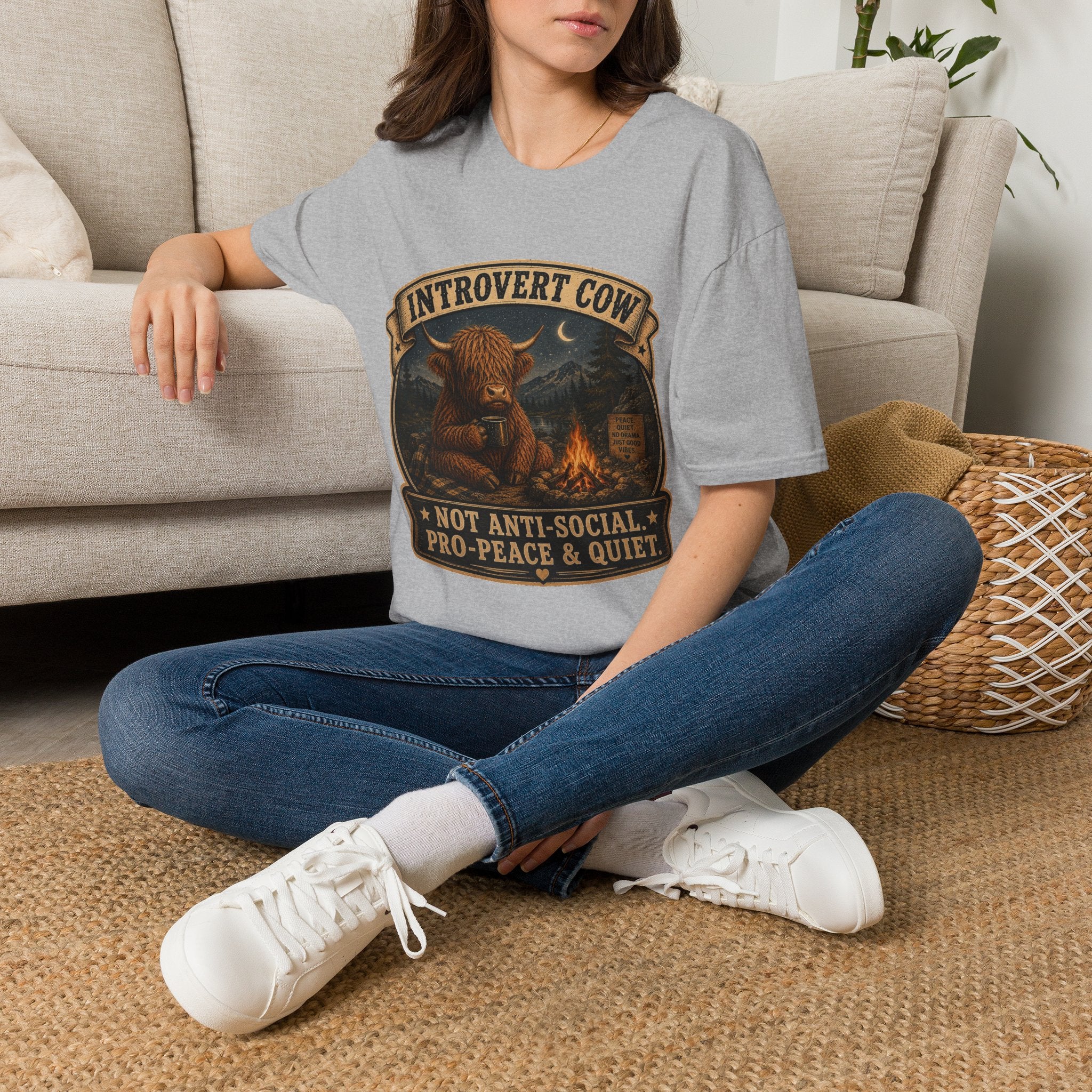 Inrovert Highland Cow Unisex Softstyle T-Shirt