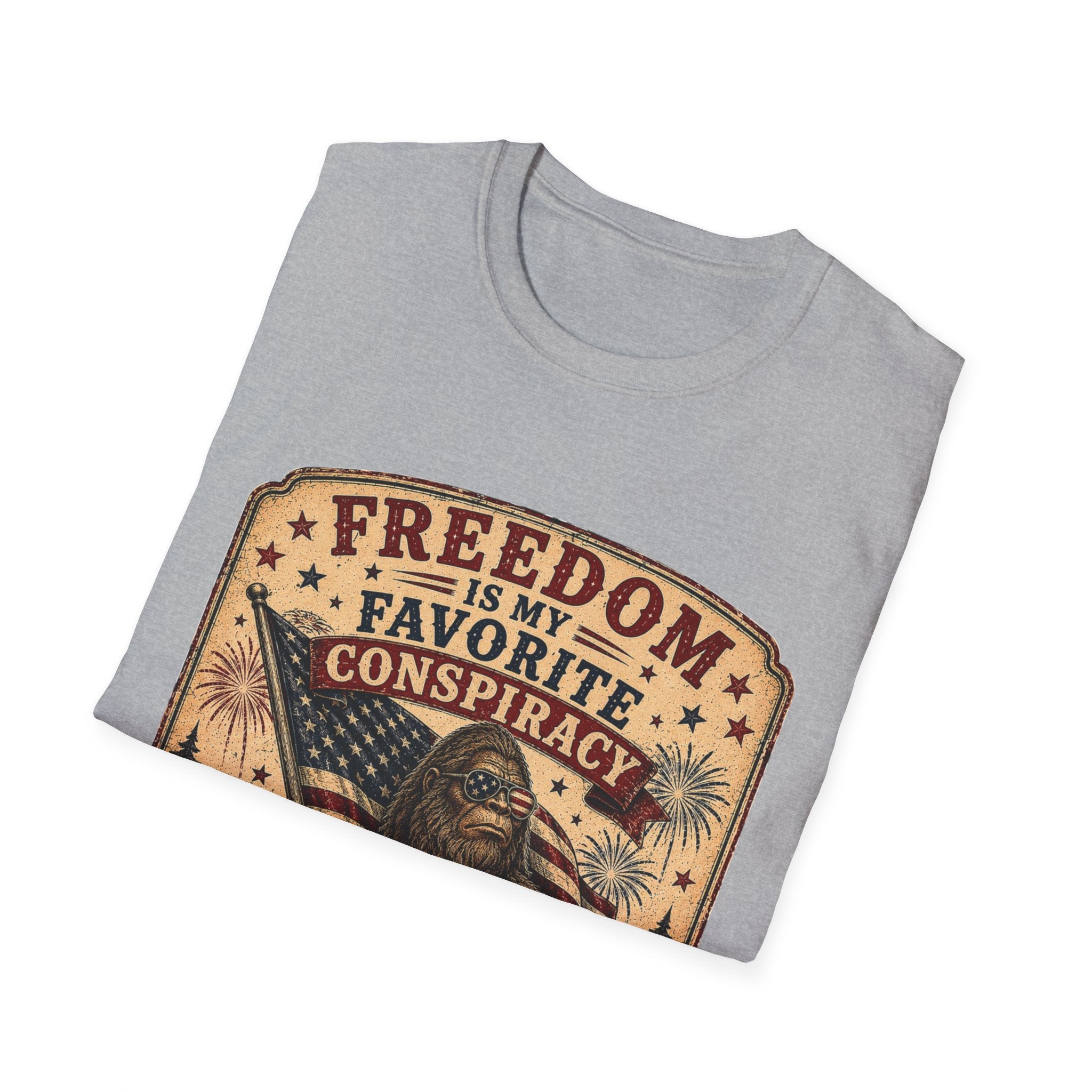 Freedom Is My Favorite Conspiracy T-Shirt — Vintage American Flag Design