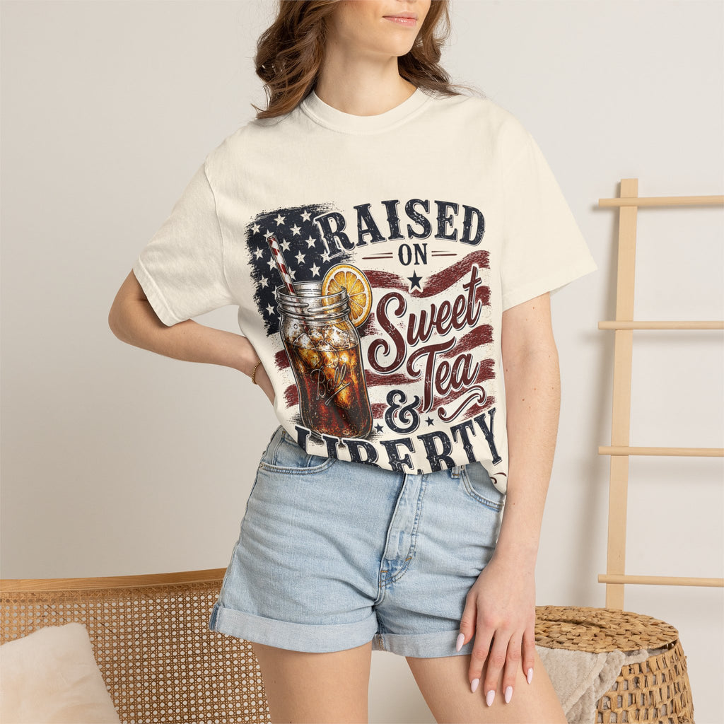 Raised on Sweet Tea & Liberty 4th of July T-Shirt
