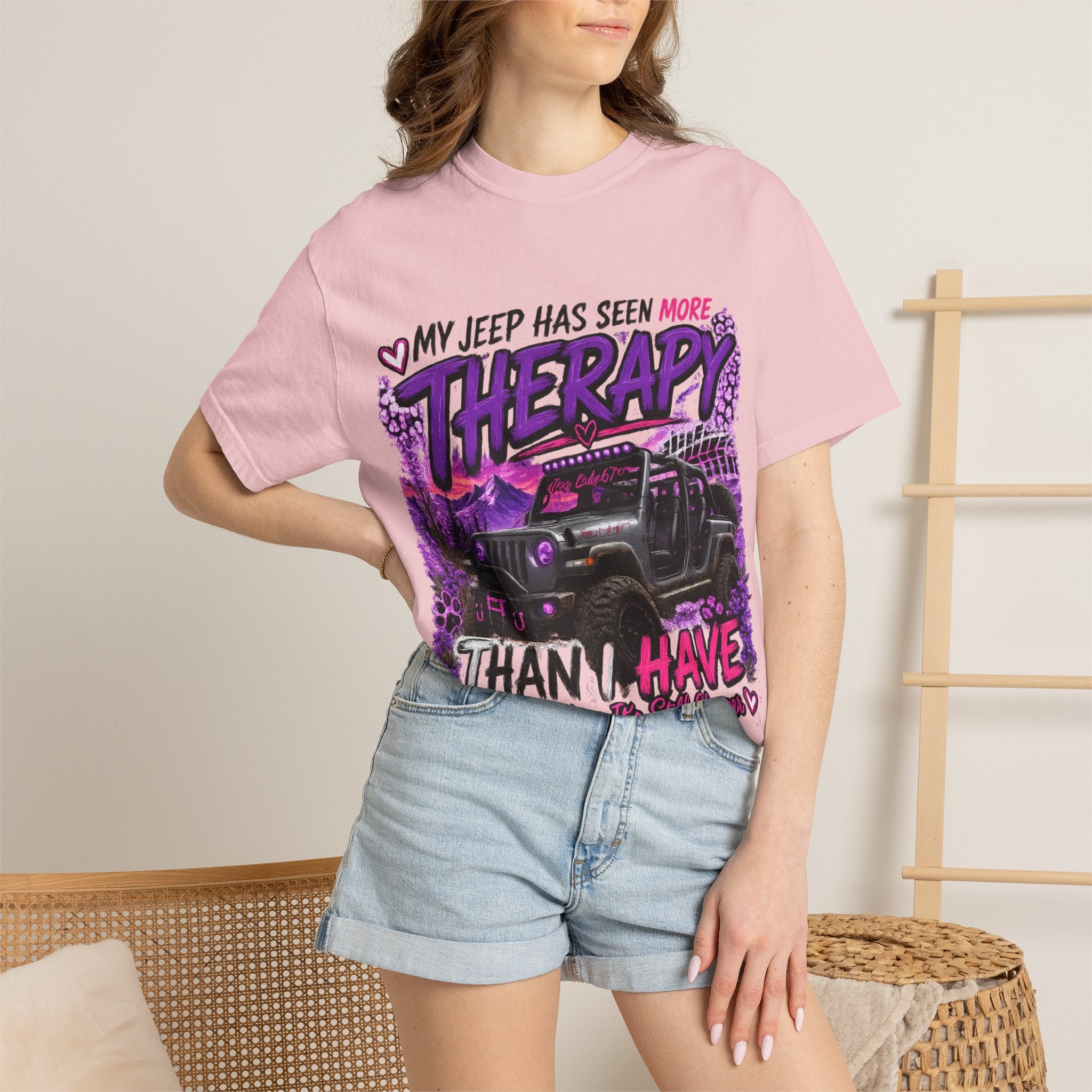 Jeep Therapy T-Shirt — My Jeep Has Seen More Therapy Than I Have Off-Road Tee