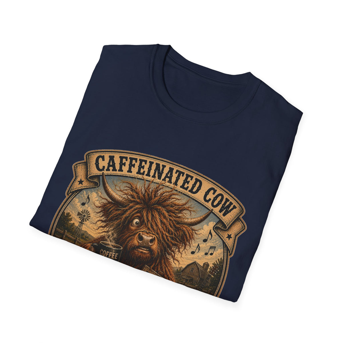 Caffeinated Cow Unisex Softstyle T-Shirt