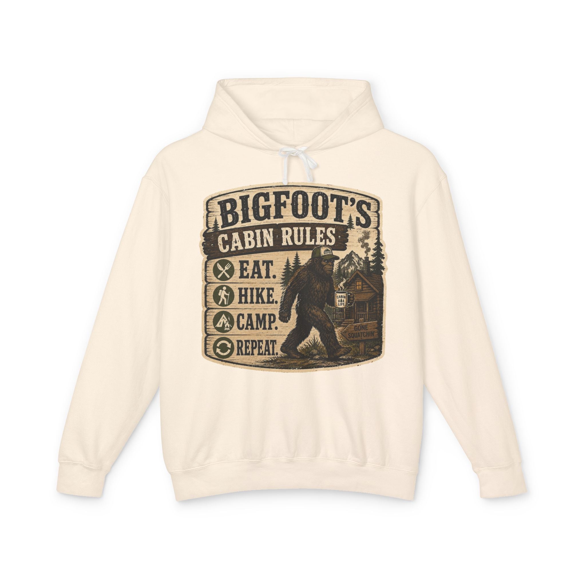 Bigfoot's Cabin Rules Hooded Sweatshirt