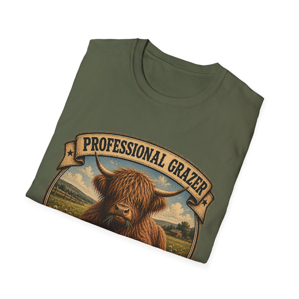 Before and After Coffee Highland Cow Unisex Softstyle T-Shirt