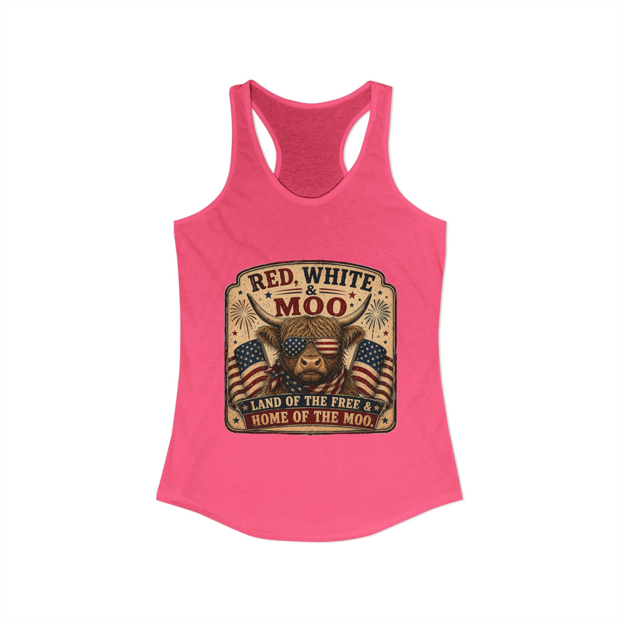 Red, White, & Moo Women's Ideal Racerback Tank