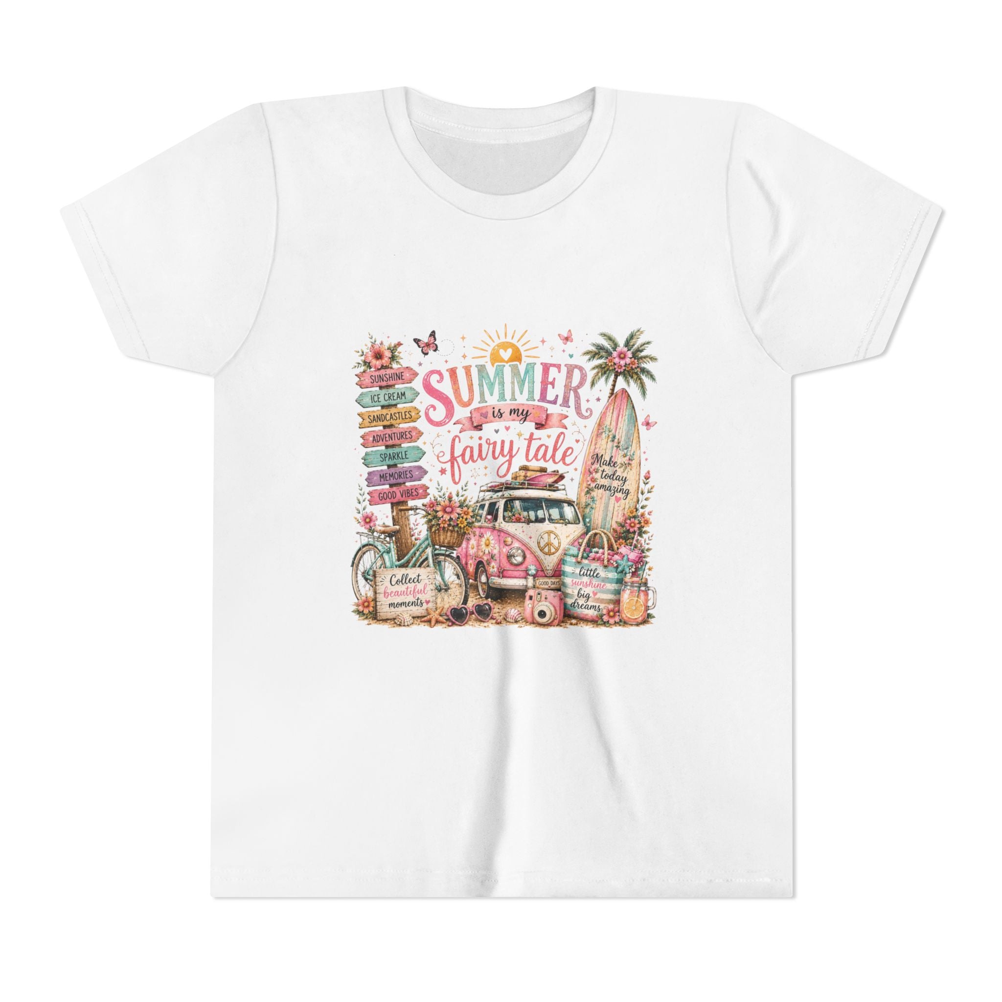 'Summer Fairy Tale' Retro Van Surf Graphic - Youth Tee