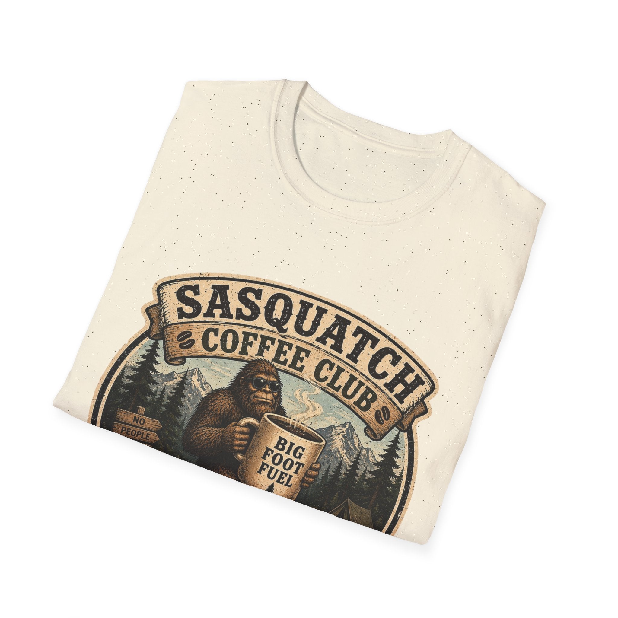 Sasquatch Coffee Club T-Shirt — "Running on Caffeine and Bad Decisions"