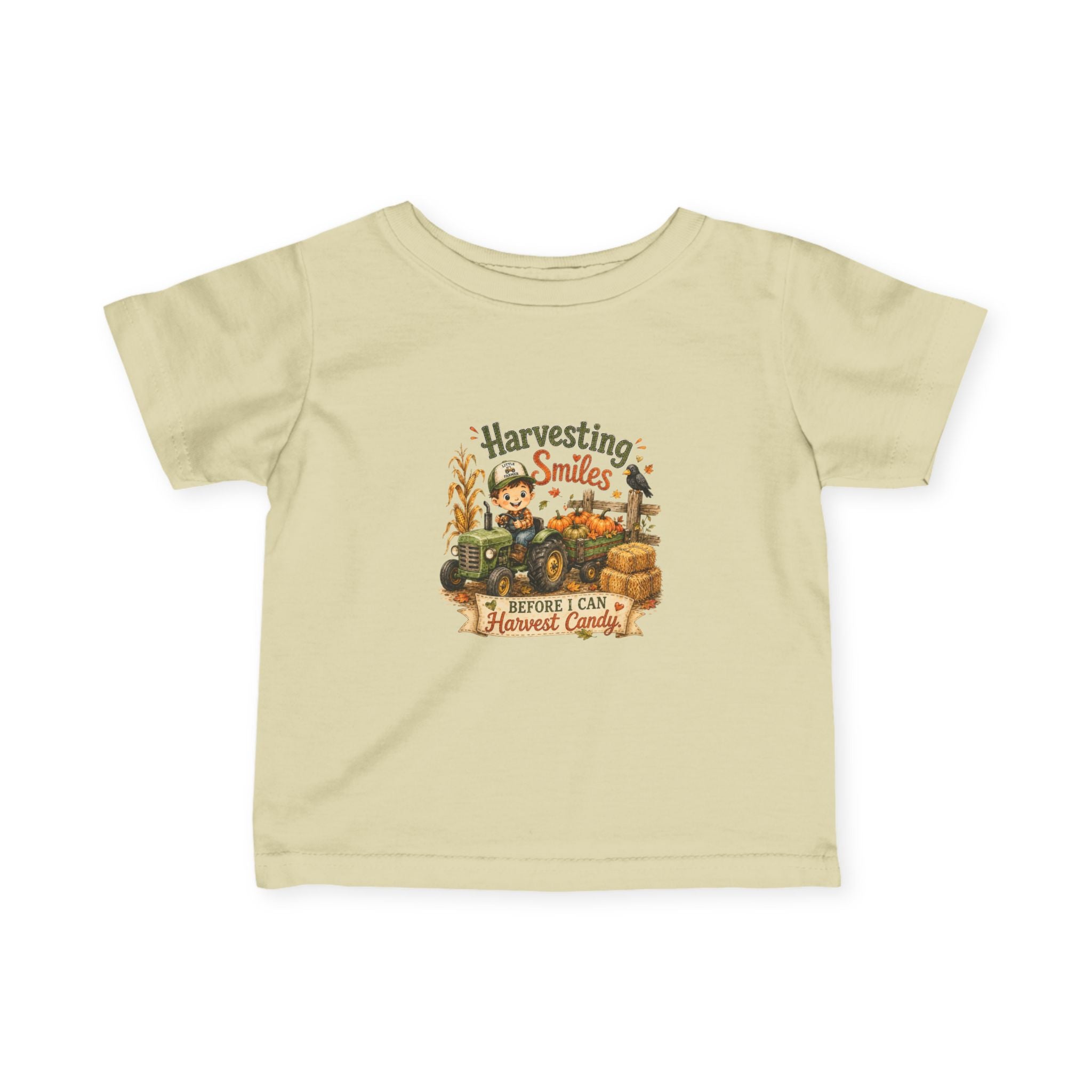 "Harvesting Smiles" Fall Tractor Baby Shirt — Infant Tee