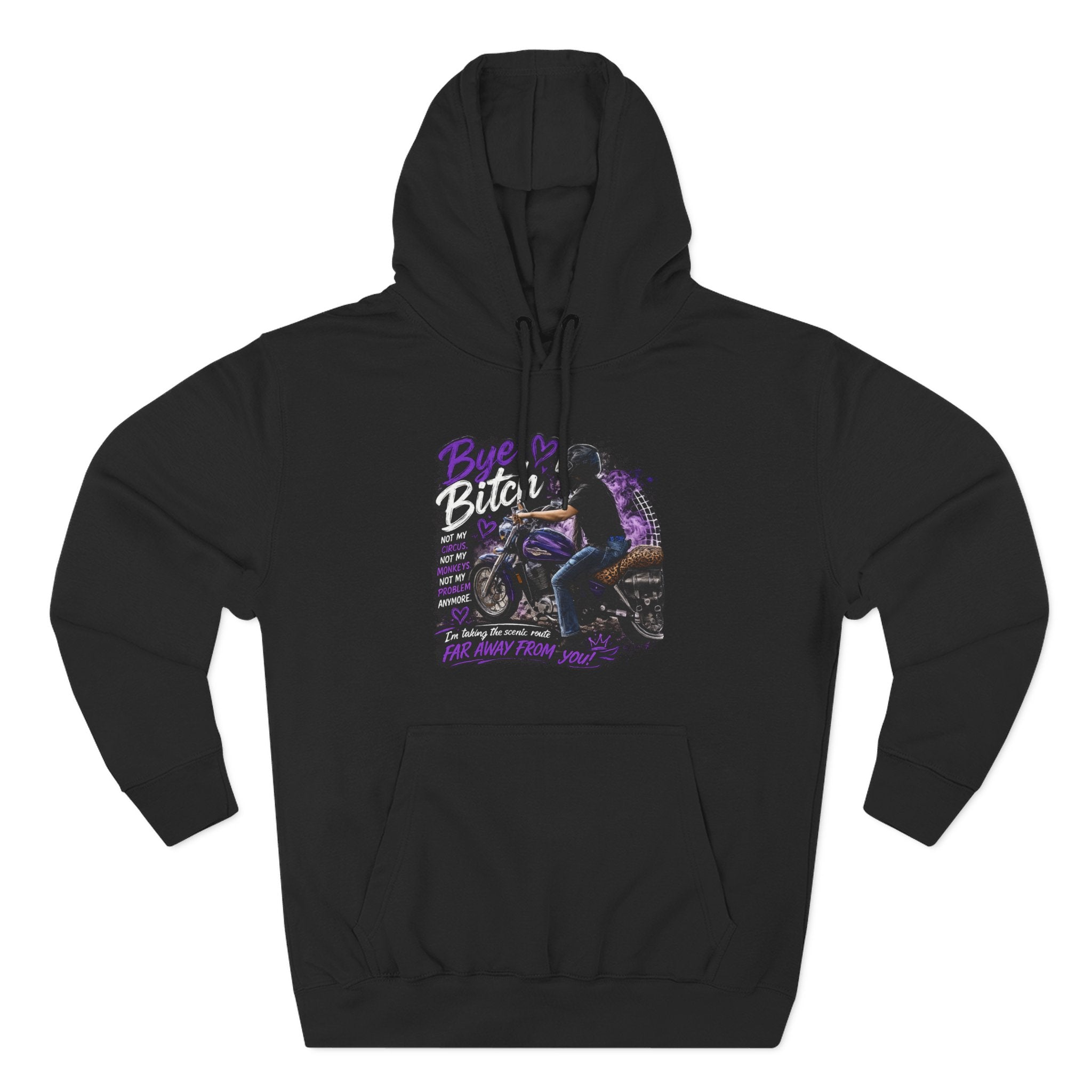 "Bitch" Retro Motorcycle Pullover — Biker Babe Graphic Hoodie