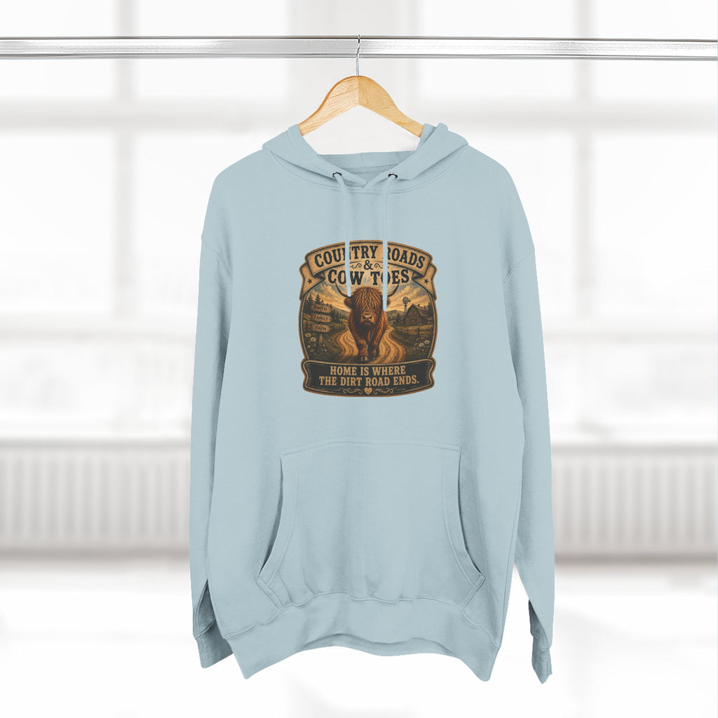 Country Roads Cow Toes three-Panel Fleece Hoodie
