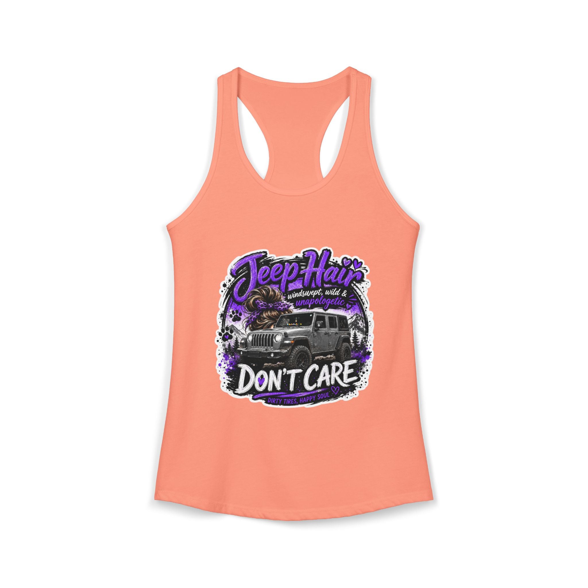 Jeep Hair Don't Care Jeep Women's Ideal Racerback Tank