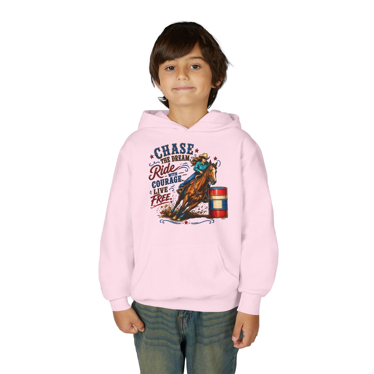 Chase the Dream with Courage Youth Heavy Blend Hooded Sweatshirt