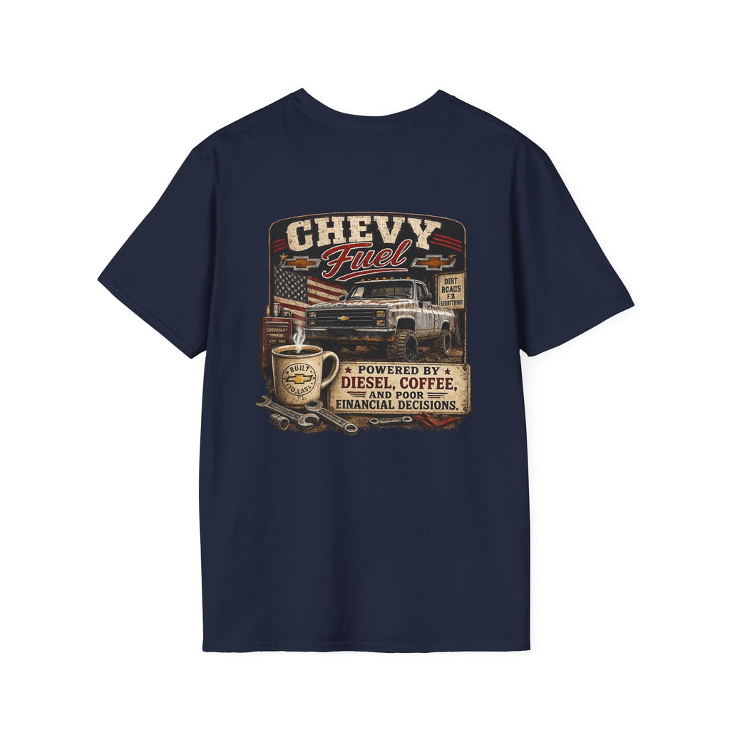 Chevy Fuel - Chevrolet K30 Vintage Badge T-Shirt — Classic Truck Emblem Pocket Tee