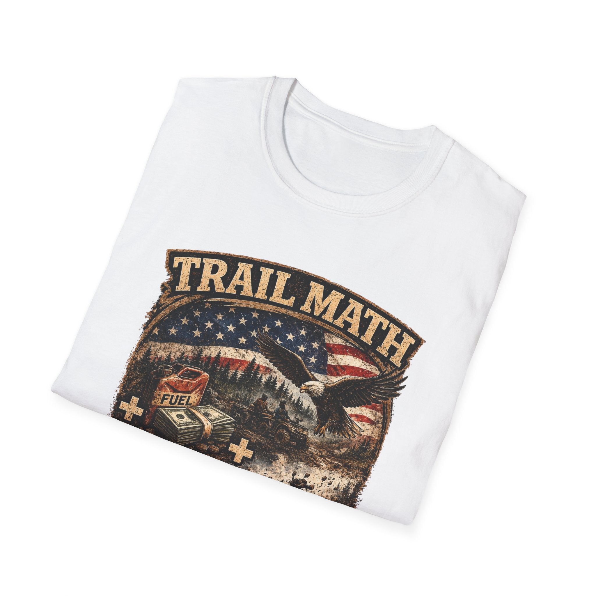 Trail Math T‑Shirt — Vintage Outdoor Eagle & American Flag Hiking Tee