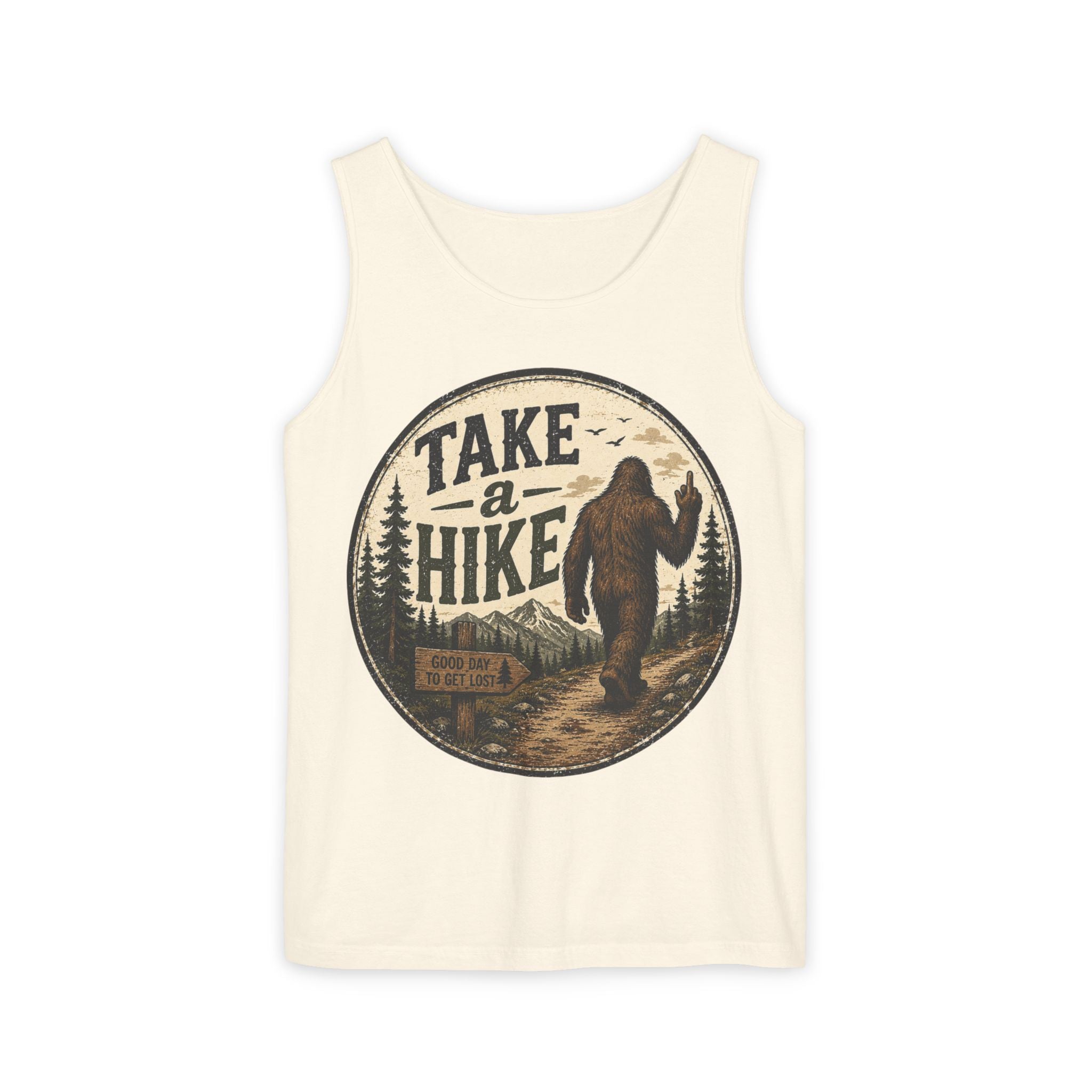 Take a Hike Tank Top — Vintage Bigfoot Hiking Graphic Tank