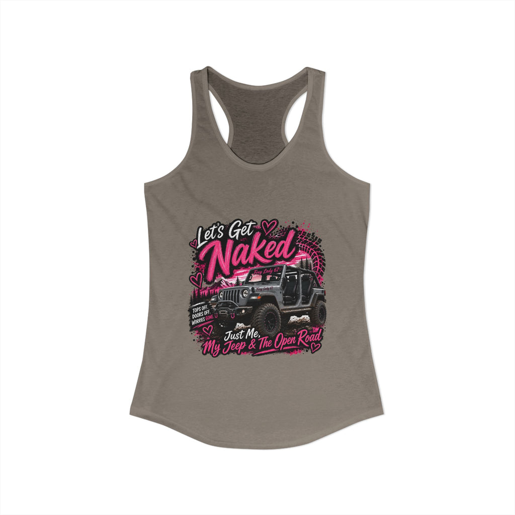 Let's Get Naked Jeep Women's Ideal Racerback Tank