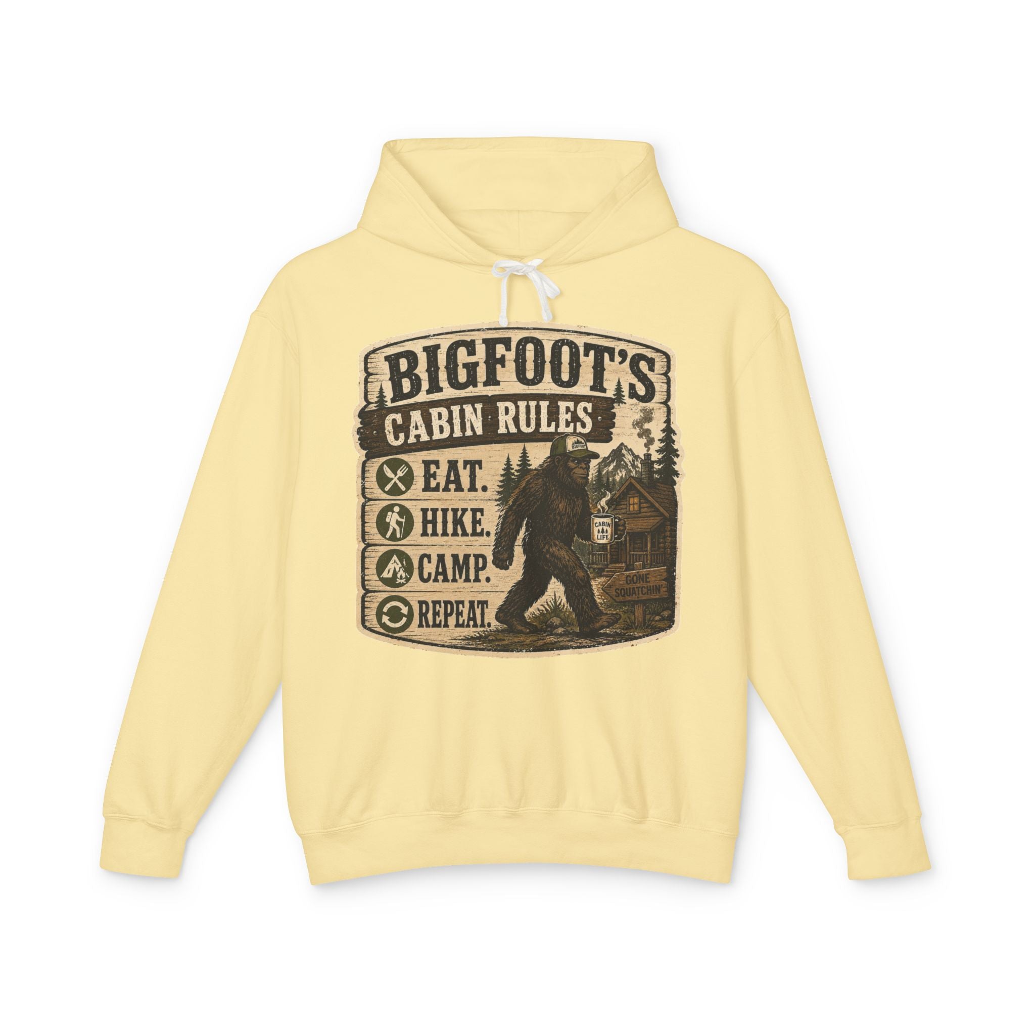Bigfoot's Cabin Rules Hooded Sweatshirt