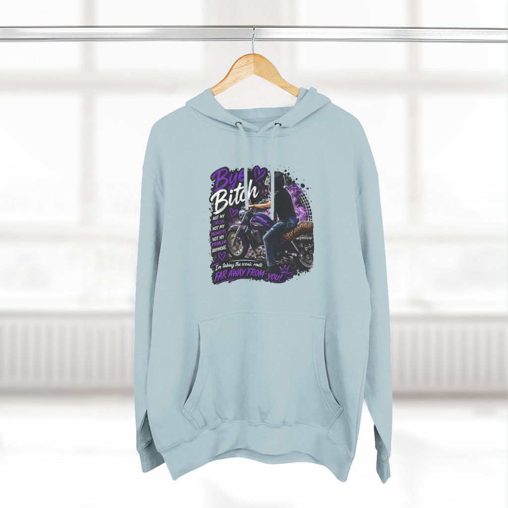 "Bitch" Retro Motorcycle Pullover — Biker Babe Graphic Hoodie