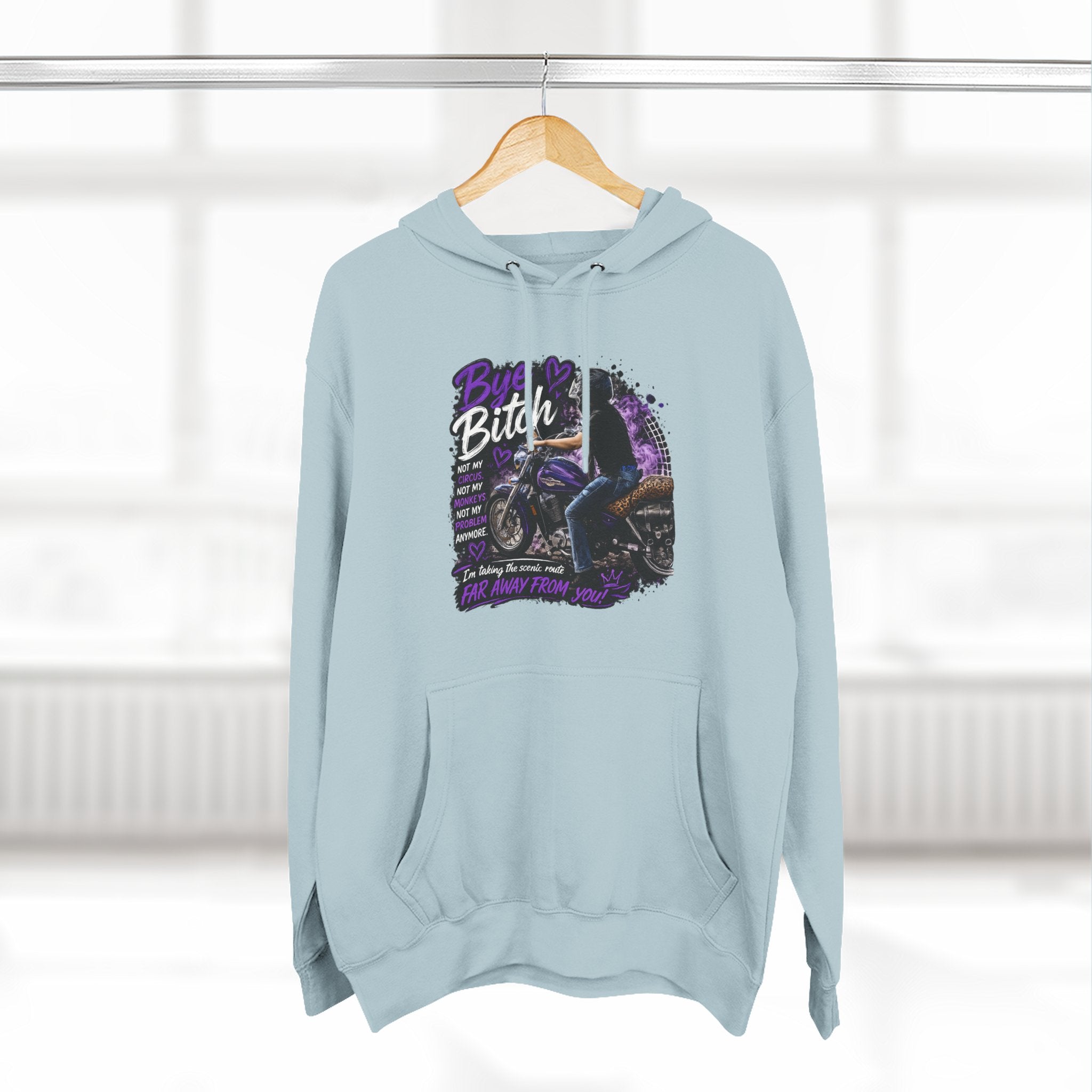 "Bitch" Retro Motorcycle Pullover — Biker Babe Graphic Hoodie