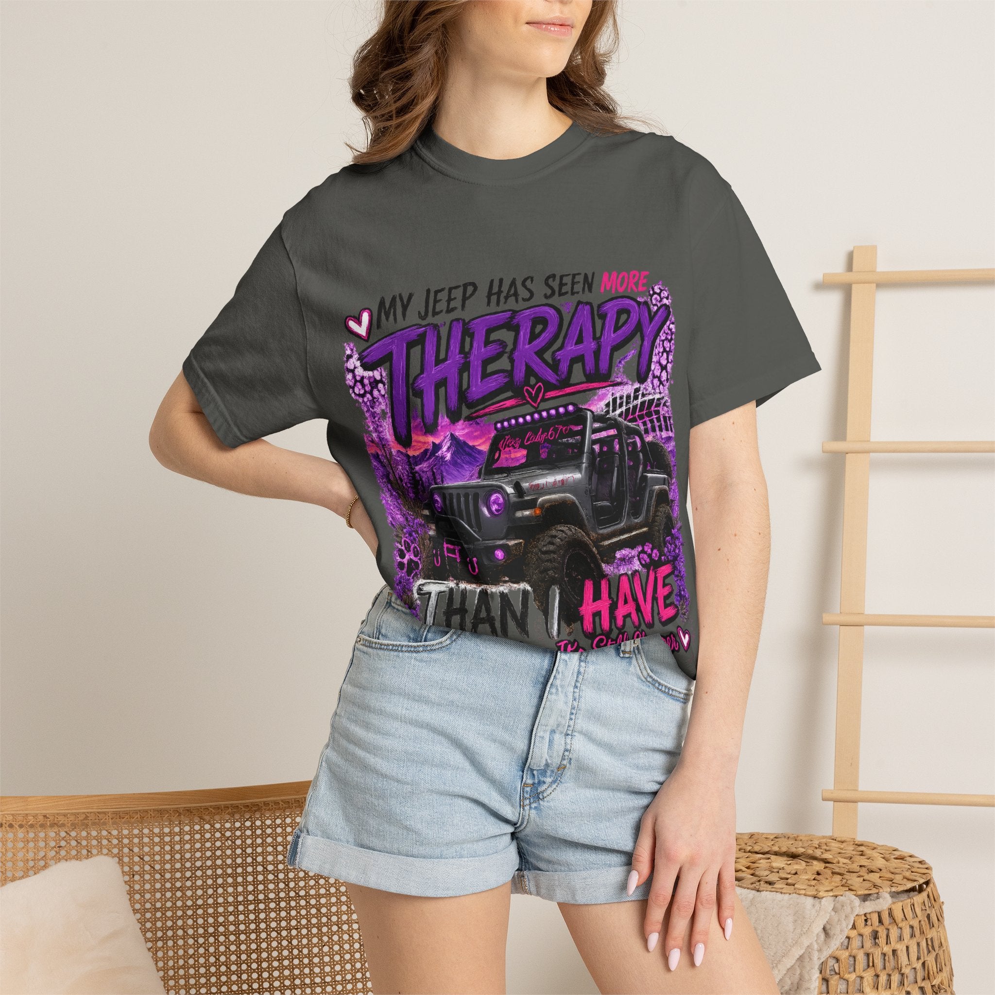 Jeep Therapy T-Shirt — My Jeep Has Seen More Therapy Than I Have Off-Road Tee