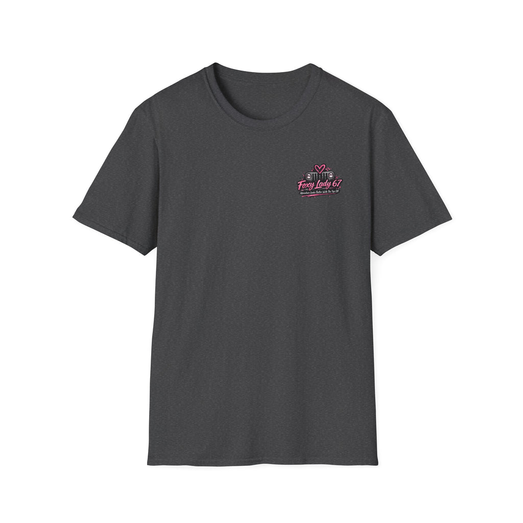 Lets Get Naked Jeep (design on front and back) Softstyle T-Shirt