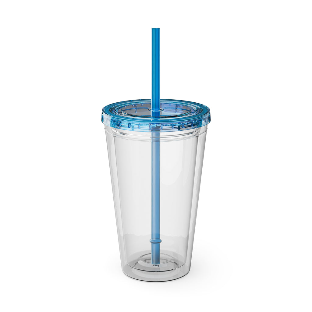 When It Gets Hot Out, I Take My Tops Off - Sunsplash Tumbler with Straw, 16oz
