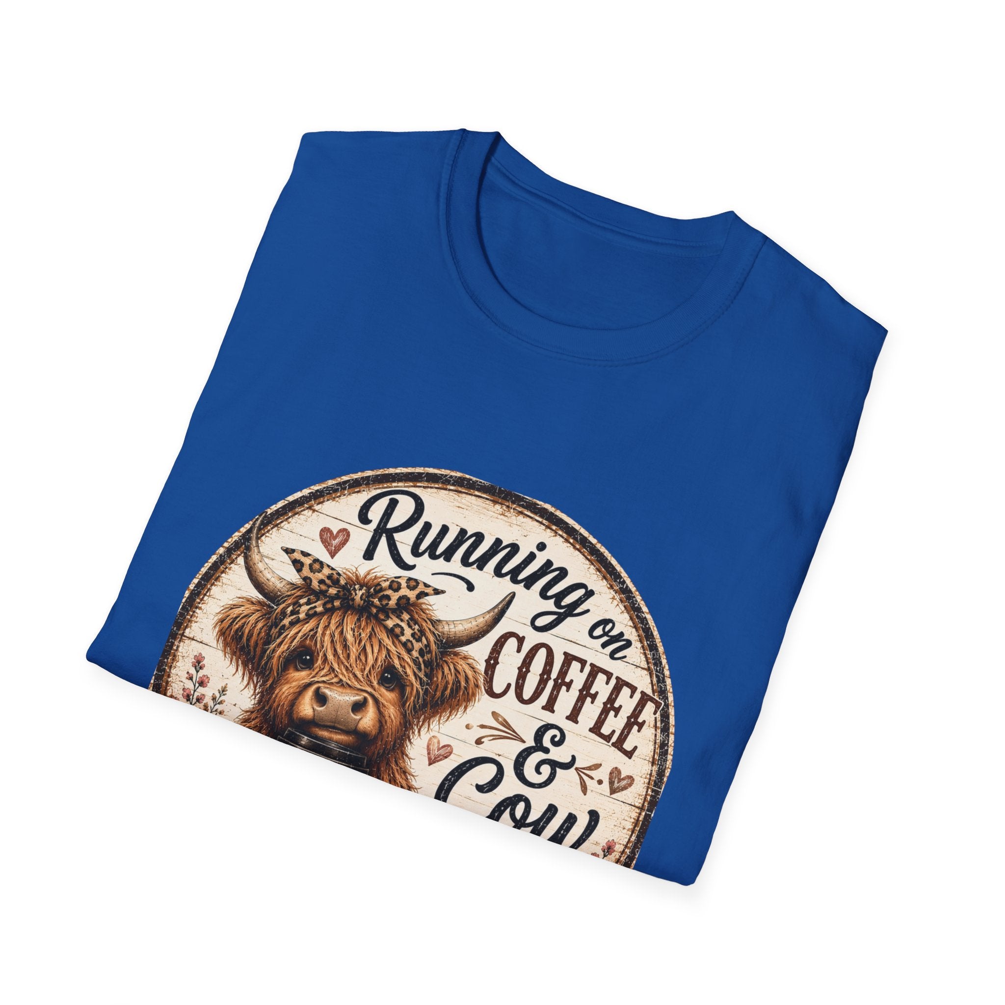 Running on Coffee & Cow Kisses - Unisex Softstyle T-Shirt