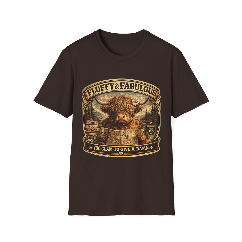 Fluffy & Fabulous Highland Cow Unisex Softstyle T-Shirt