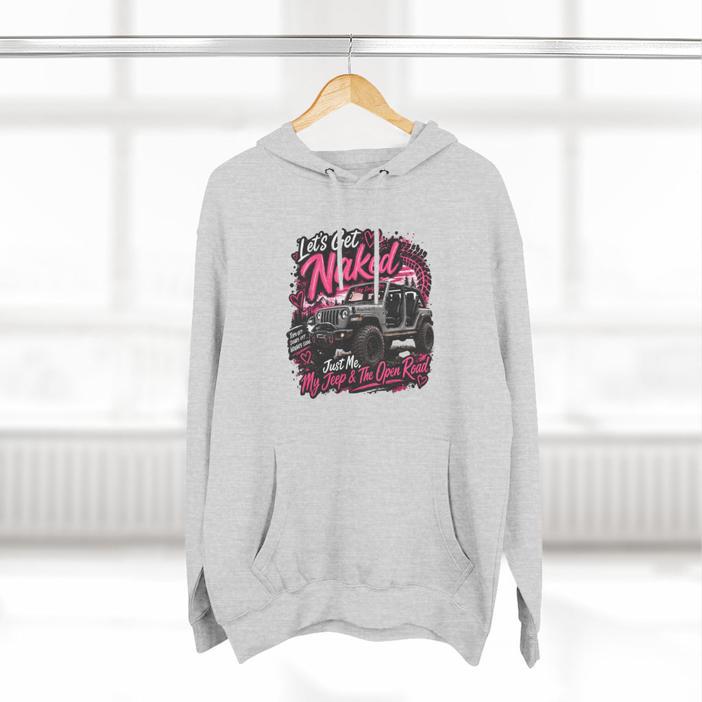 Jeep 'Let's Get Naked' Graphic Hoodie — Off-Road Adventure Pullover