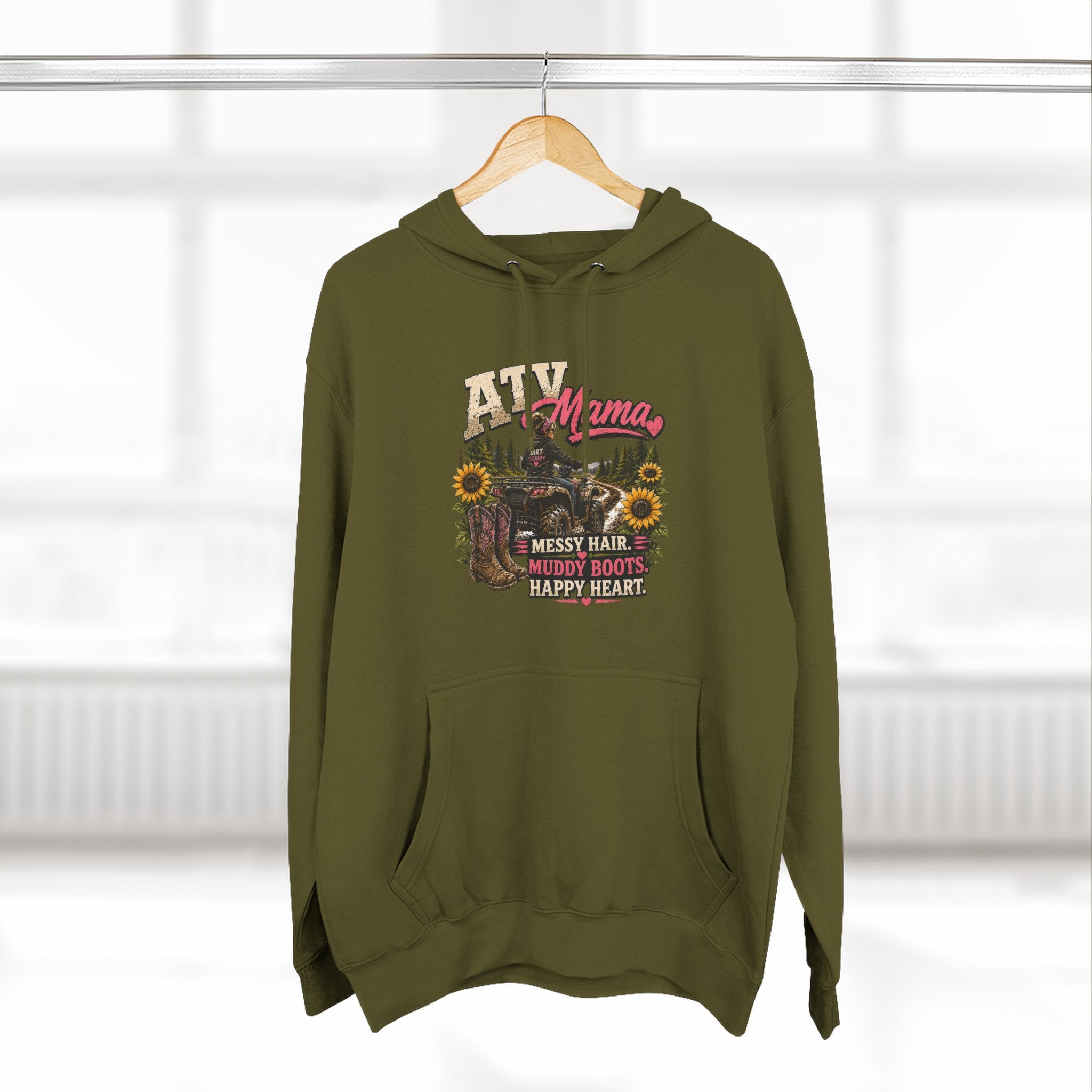 Mama Farm Hoodie — Messy Hair, Muddy Boots Graphic Sweatshirt