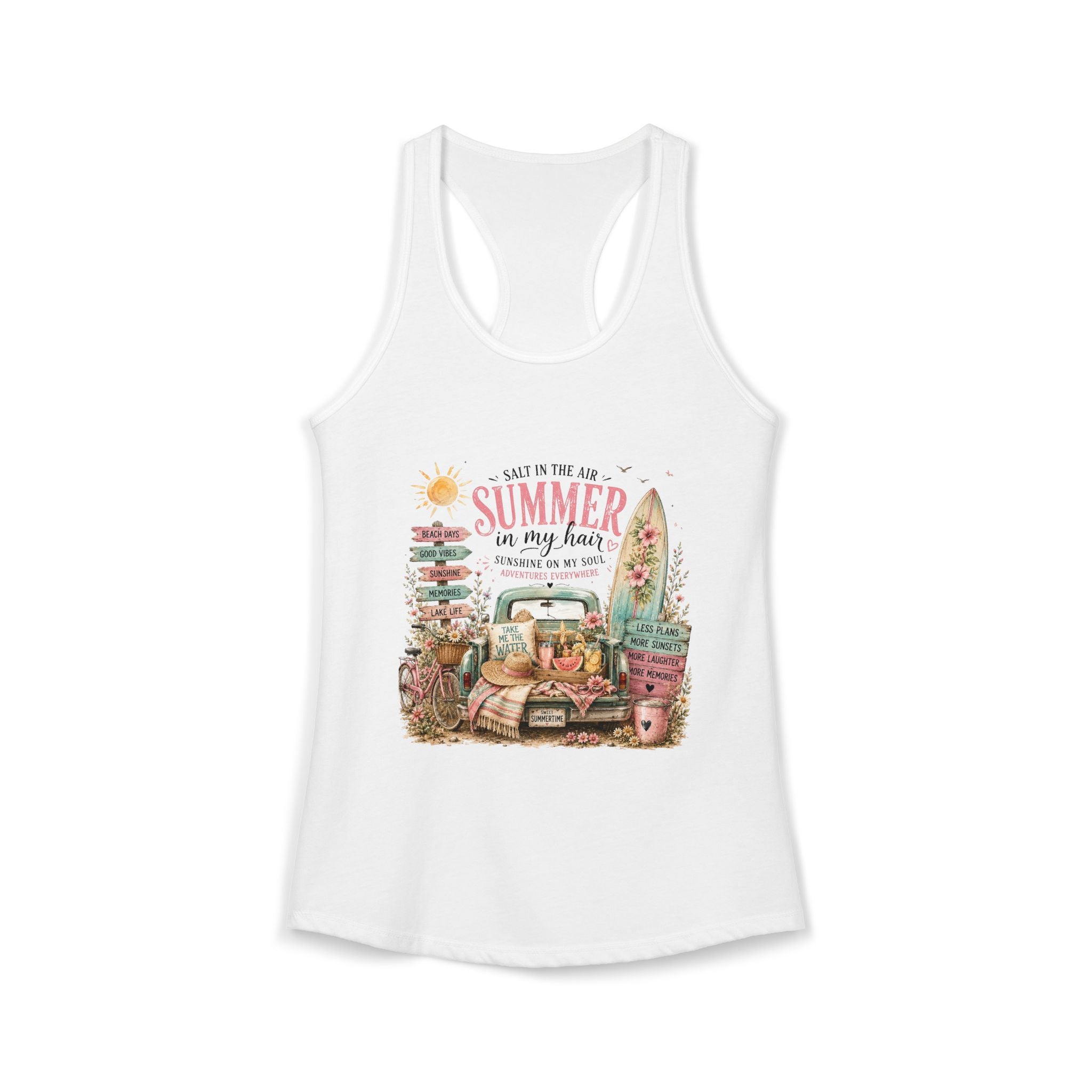 Salt In the Air Summer in my Hair - Women's Ideal Racerback Tank