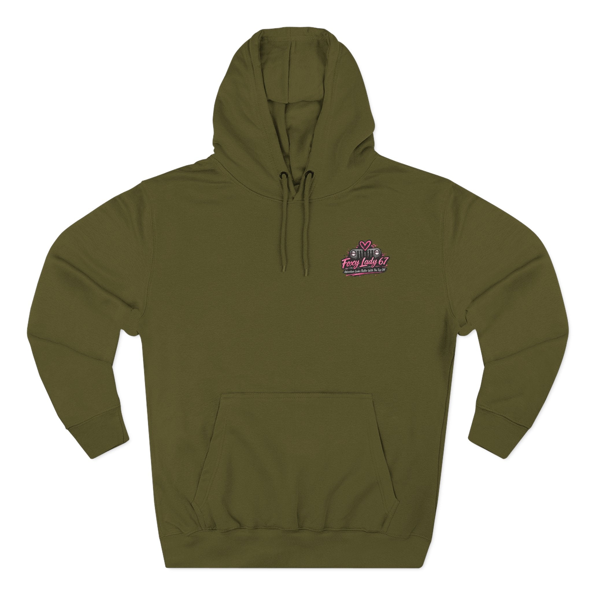 Let's Get Naked Jeep (design on front and back) Three-Panel Fleece Hoodie