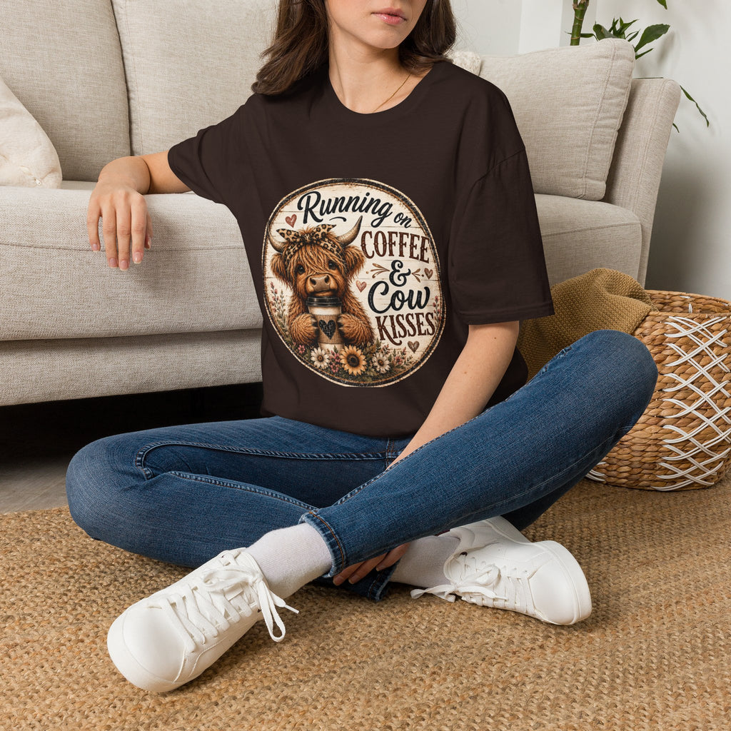 Running on Coffee & Cow Kisses - Unisex Softstyle T-Shirt
