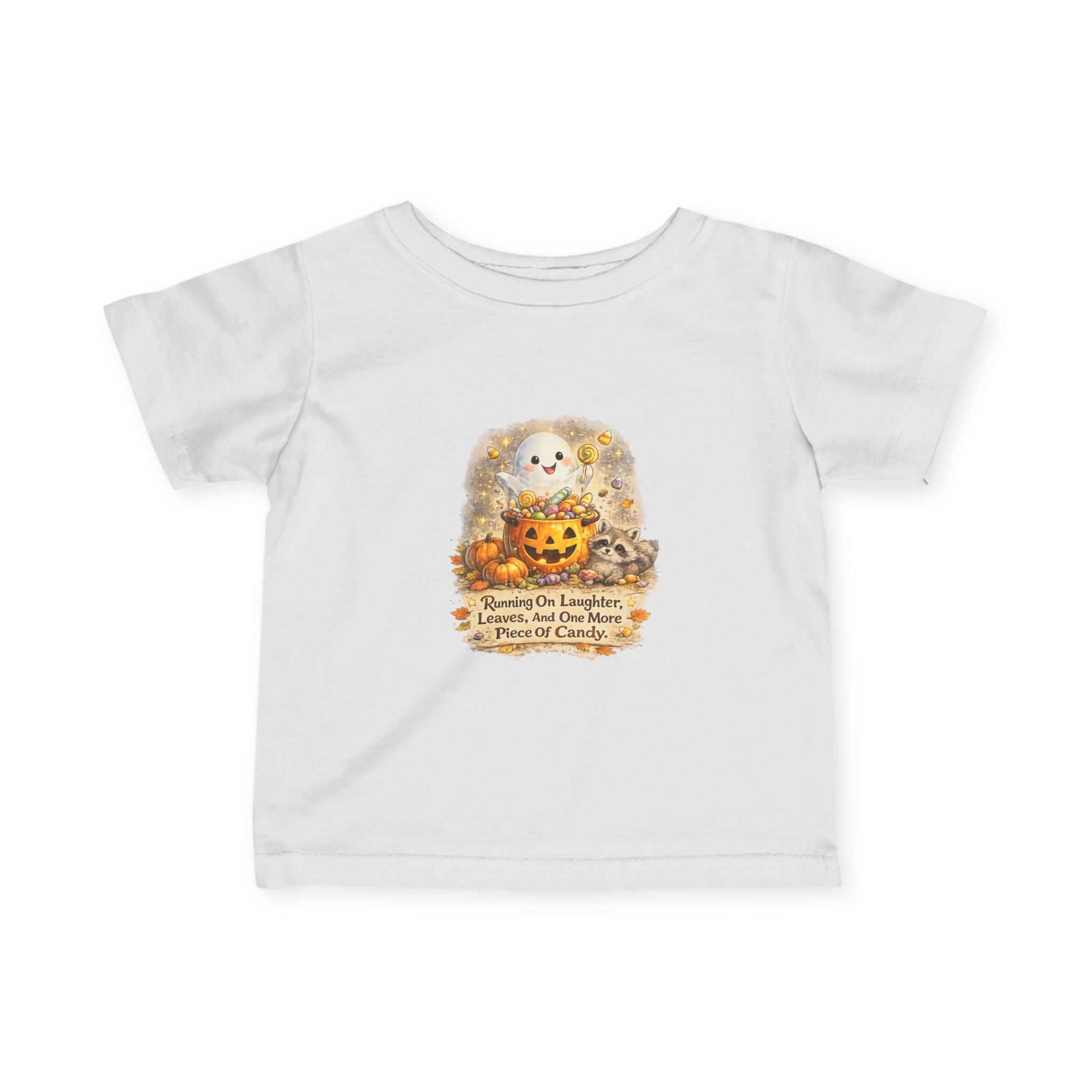 Cute Pumpkin & ‘Sharing Our Laughter…Peace Of Candy’ Baby T-Shirt – Infant Halloween Ghost Tee