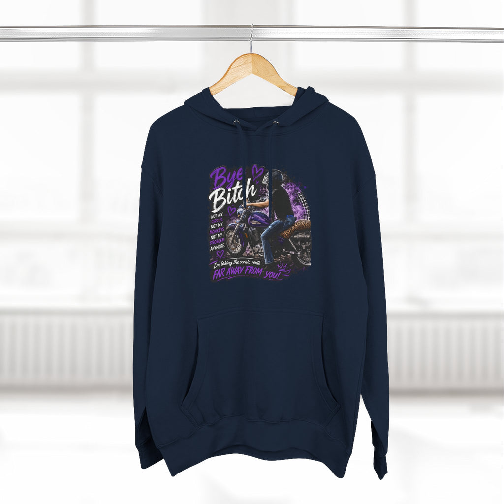 "Bitch" Retro Motorcycle Pullover — Biker Babe Graphic Hoodie