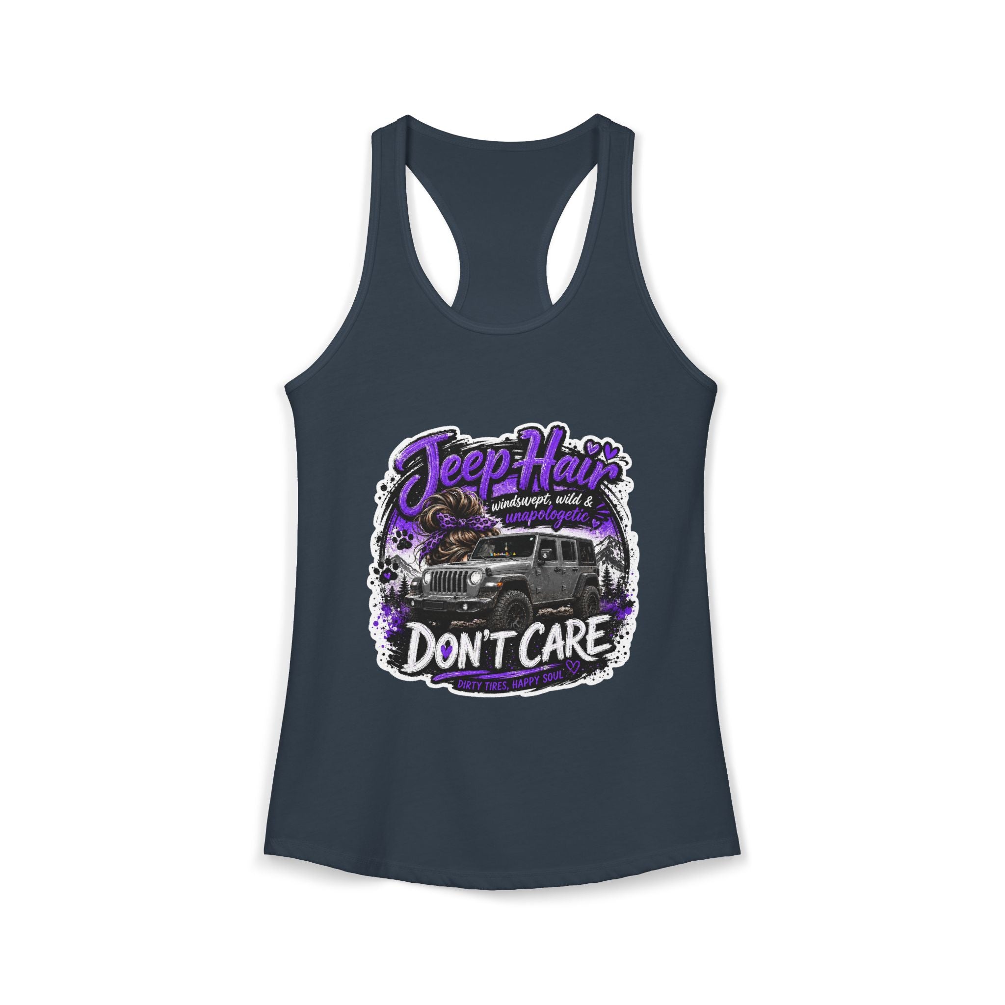 Jeep Hair Don't Care Jeep Women's Ideal Racerback Tank
