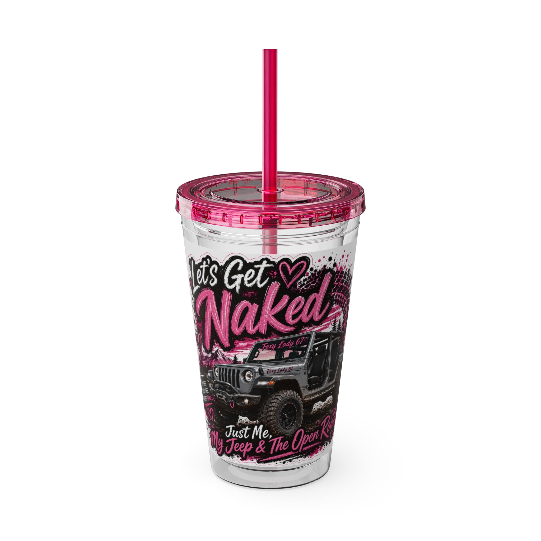 “Let’s Get Naked” Jeep Off‑Road — Straw Cup 16oz Tumbler