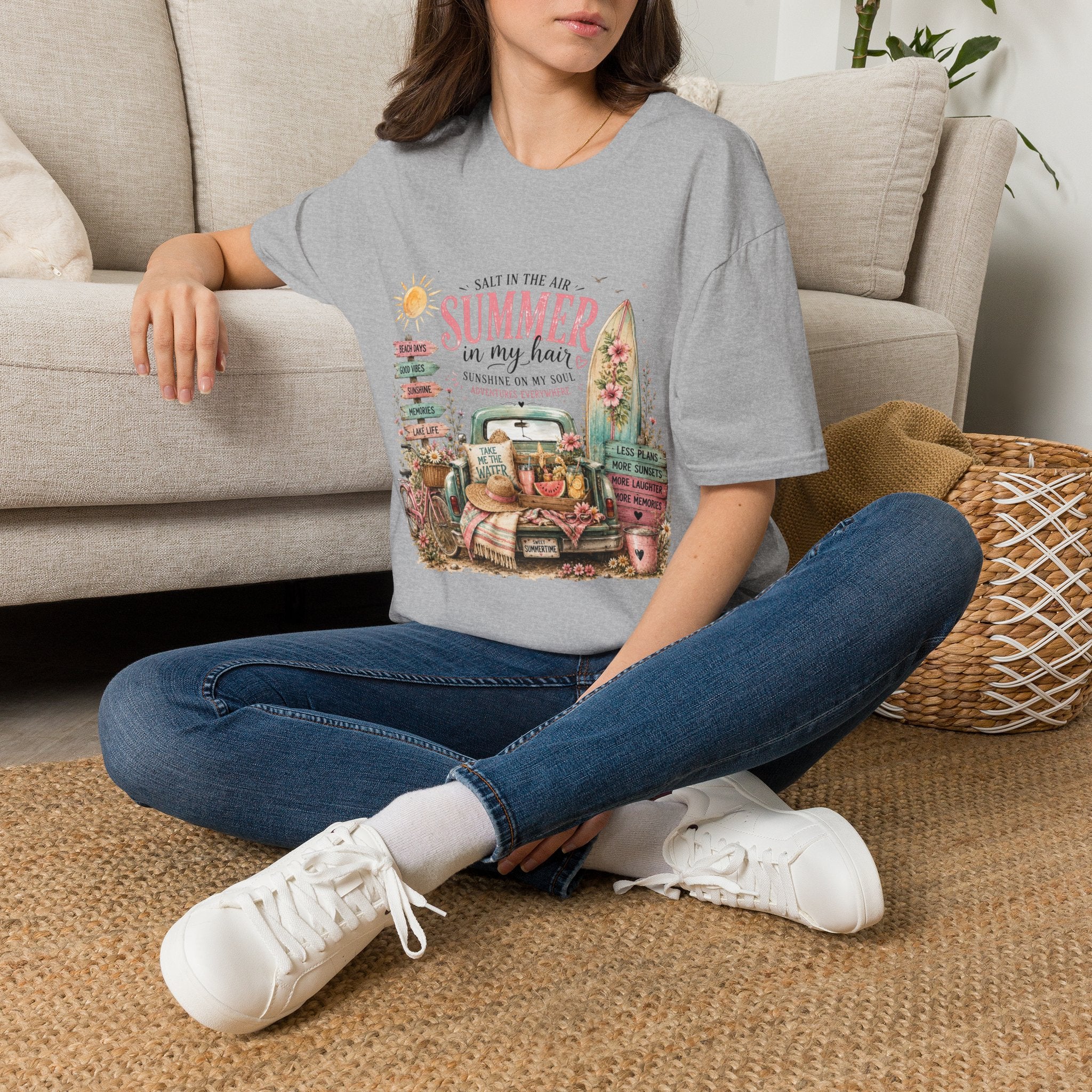Summer in My Hair T-Shirt — 'Salt in the Air' Beach Vintage Surf Tee