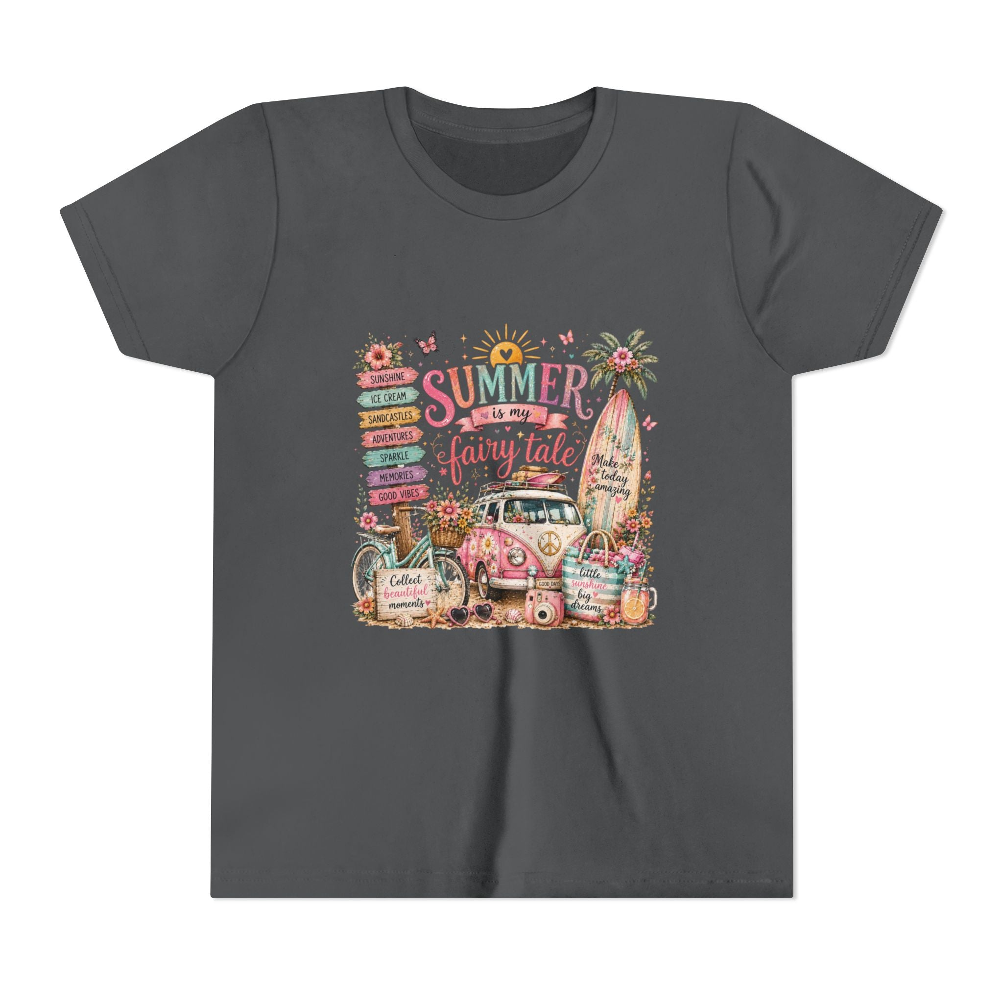 'Summer Fairy Tale' Retro Van Surf Graphic - Youth Tee