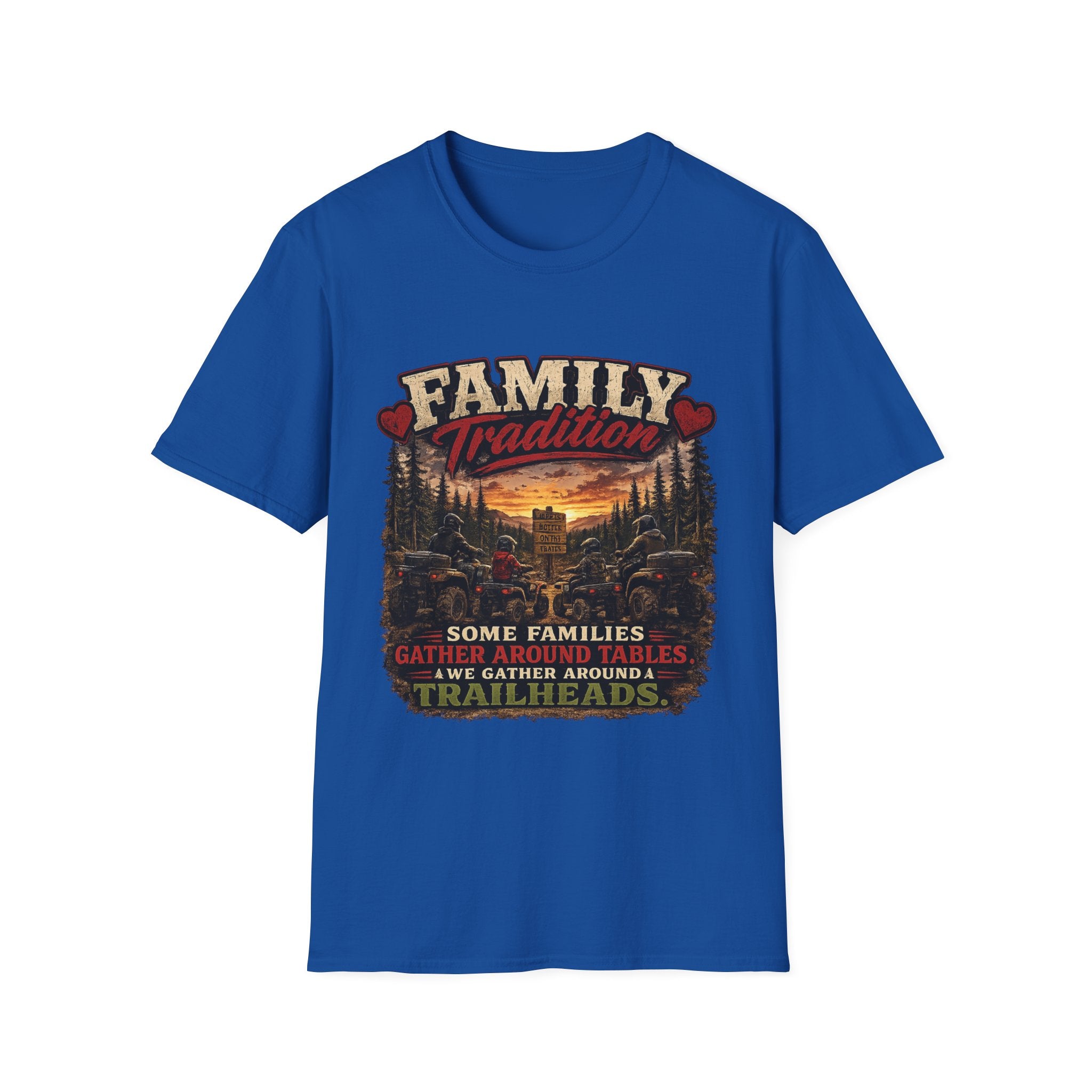 Family Tradition T-Shirt — Vintage Cabin Sunset Graphic Tee