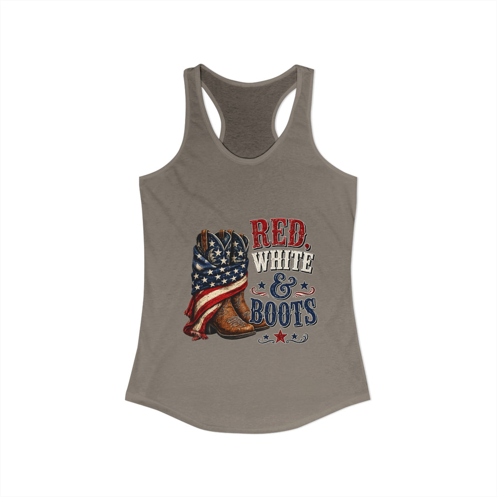 Red, White, & Boots Women's Ideal Racerback Tank