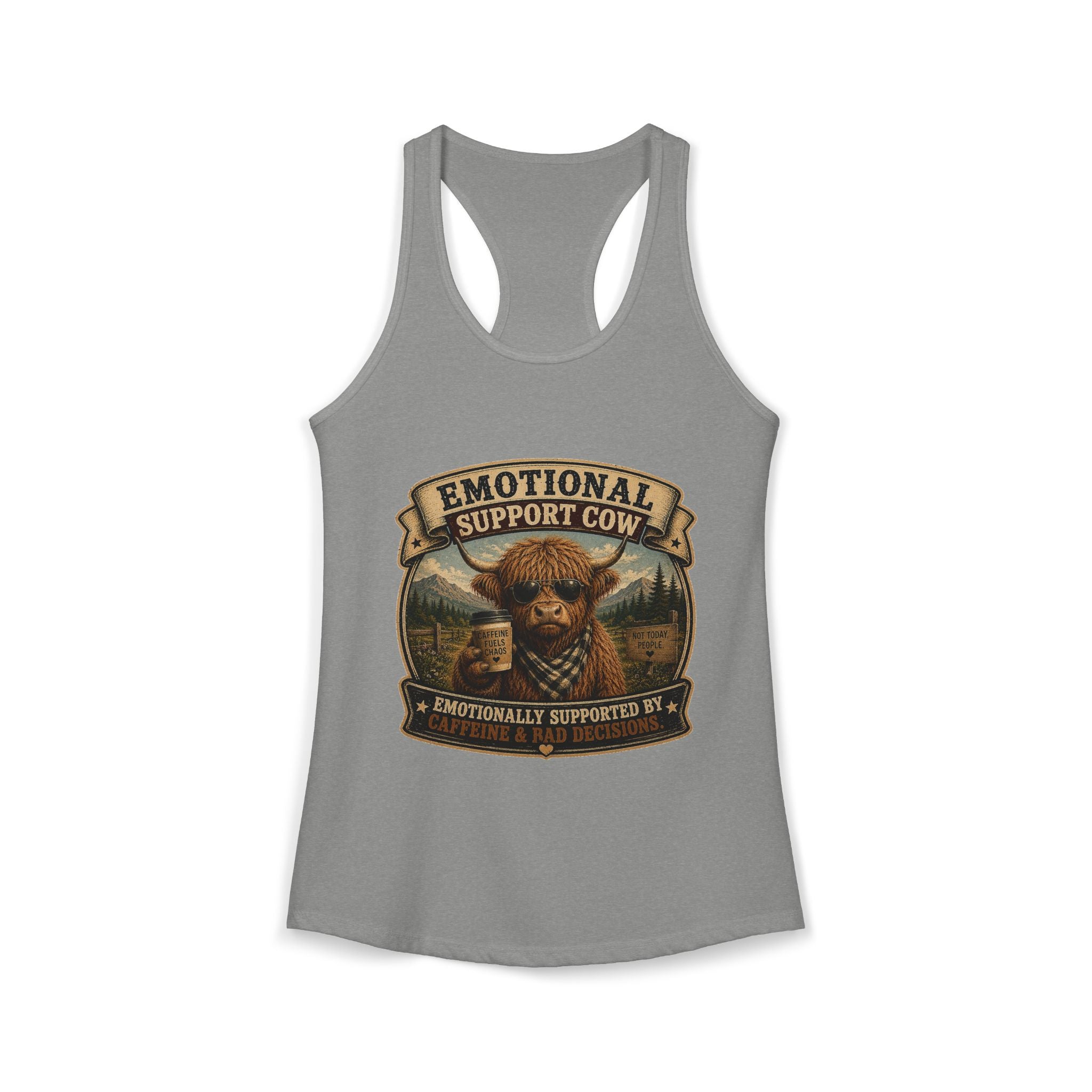 Emotional Support Cow Women's Ideal Racerback Tank