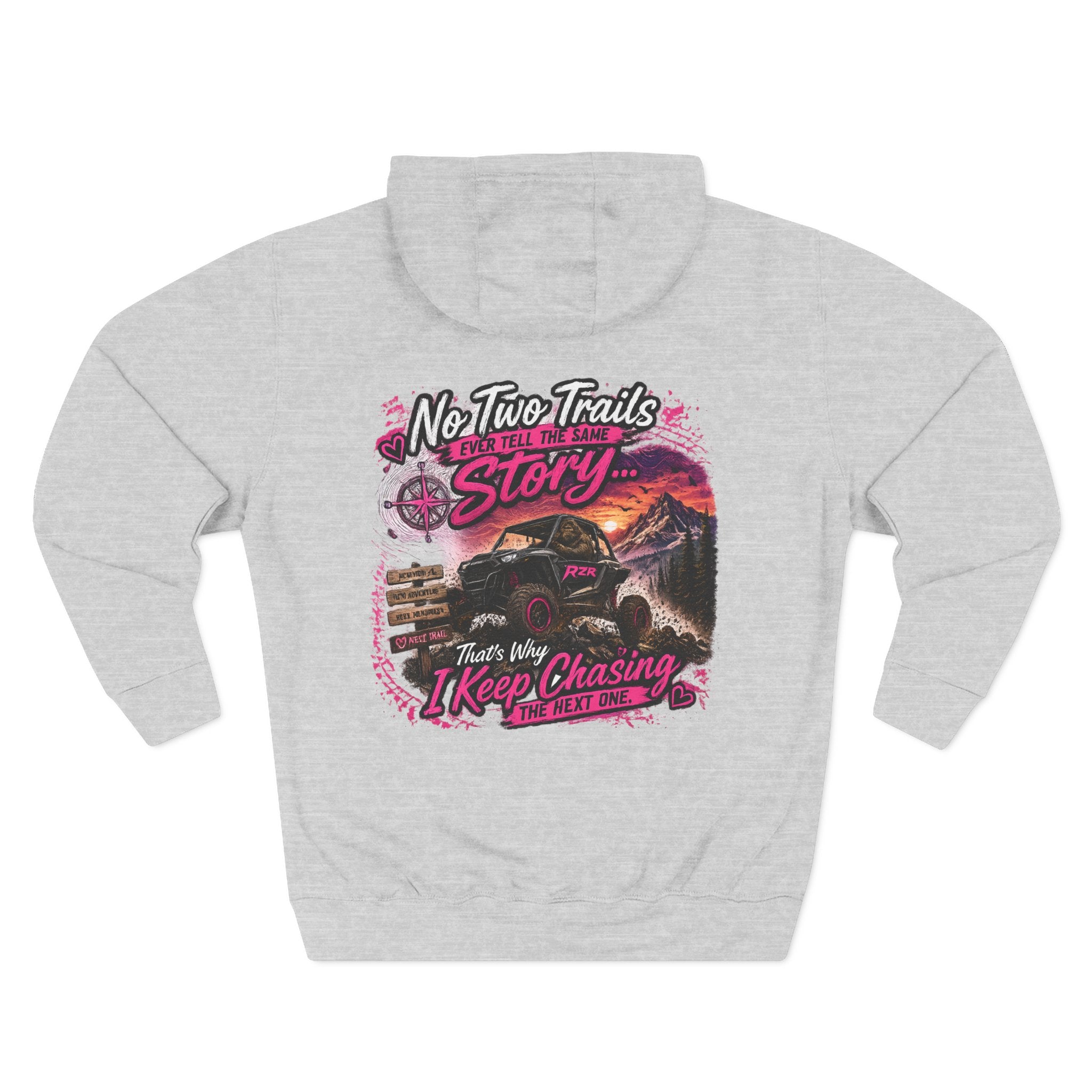 Adventure Off-Road Hoodie — "No Two Trails Ever Tell the Same Story" Graphic