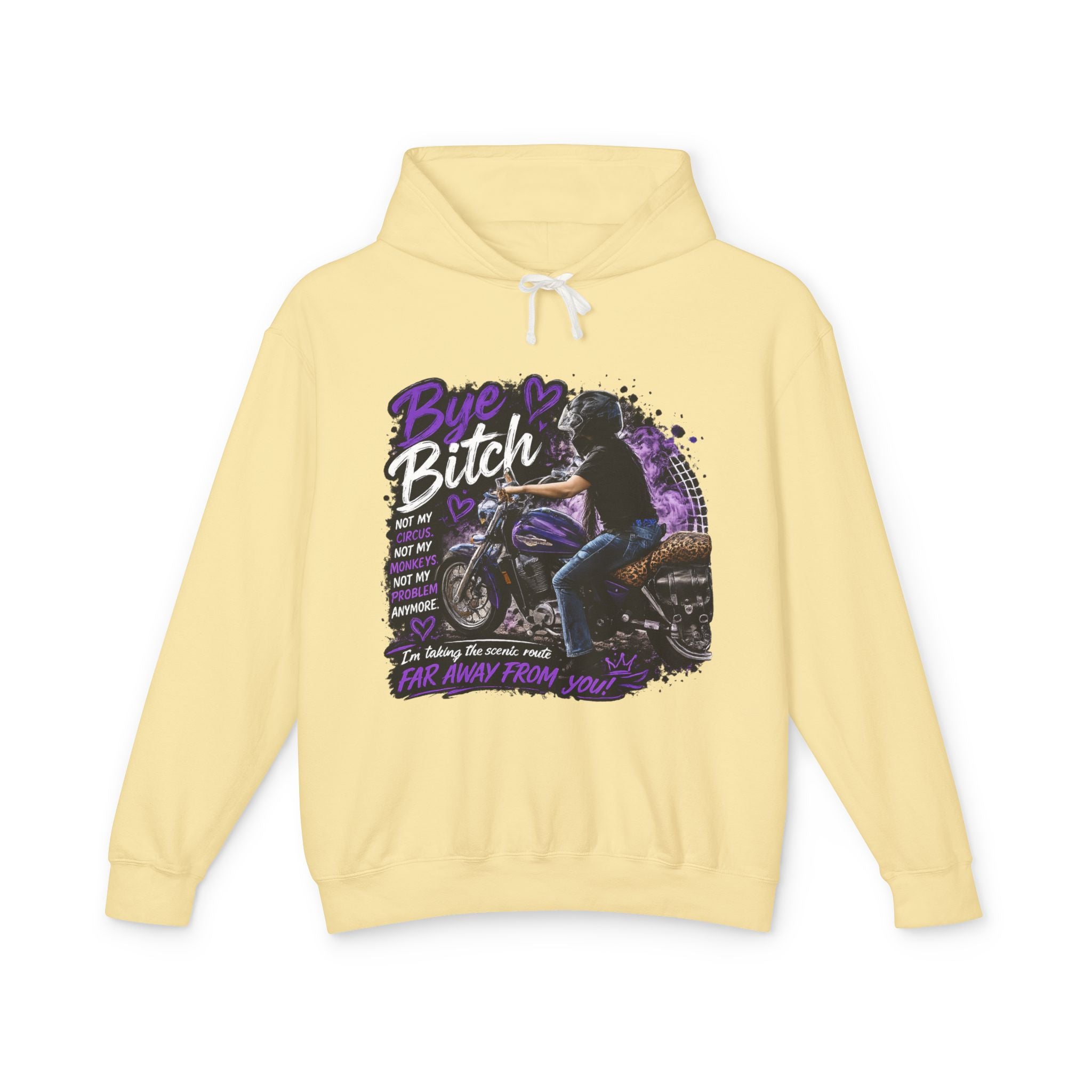Bye Bitch Motorcycle Hoodie — Women's Rider Graphic Pullover