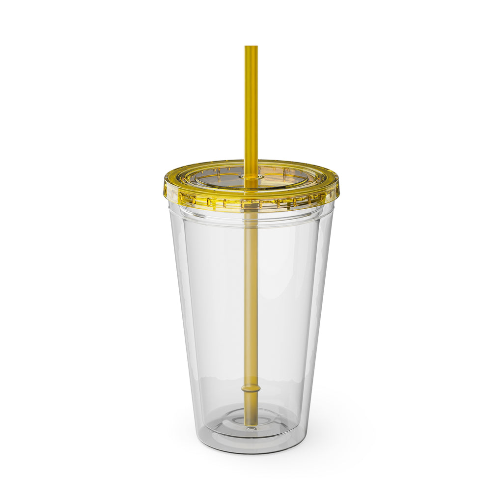 When It Gets Hot Out, I Take My Tops Off - Sunsplash Tumbler with Straw, 16oz