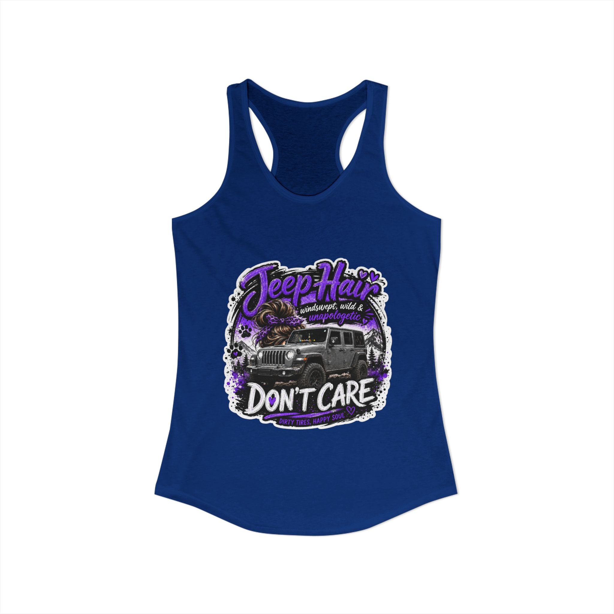 Jeep Hair Don't Care Jeep Women's Ideal Racerback Tank