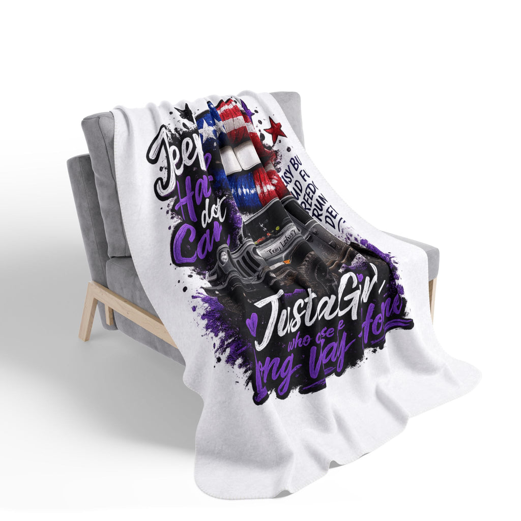 Jeep Hair Don't Care Fleece Sherpa Blanket – "Just a Girl Who Chose the Long Way Home"
