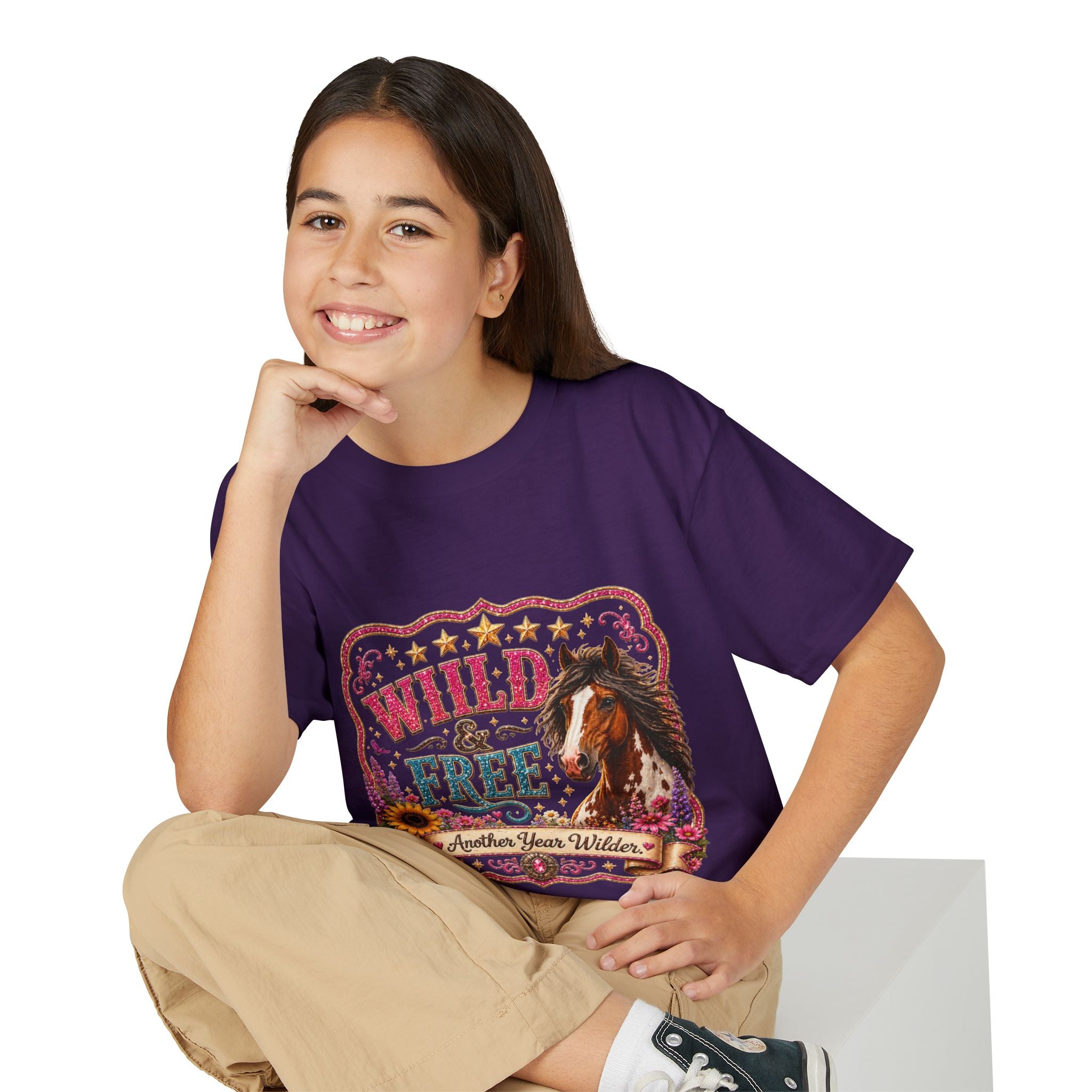 "Another Year Wilder" Horse Graphic — Wild & Free Youth T‑Shirt